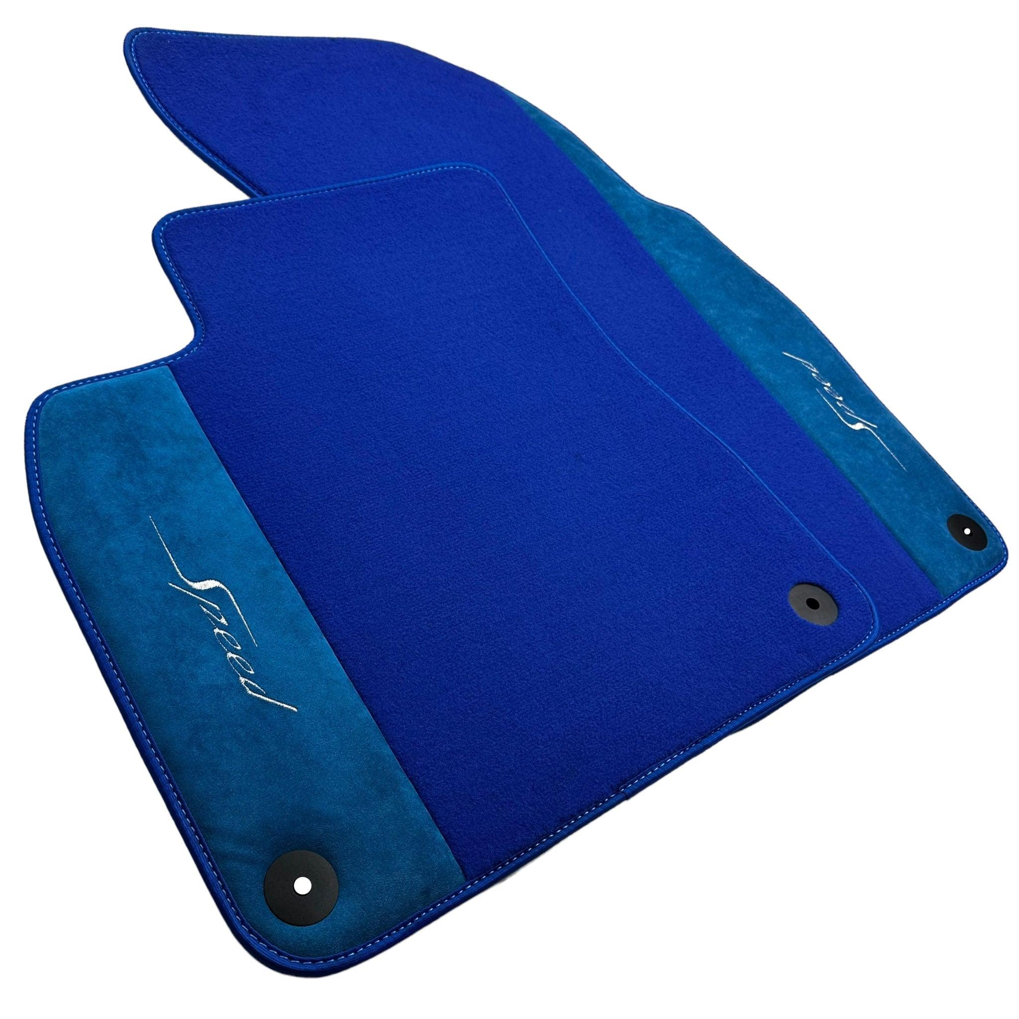 Blue Floor Mats For Bentley Flying Spur (2013-2019) with Alcantara Leather