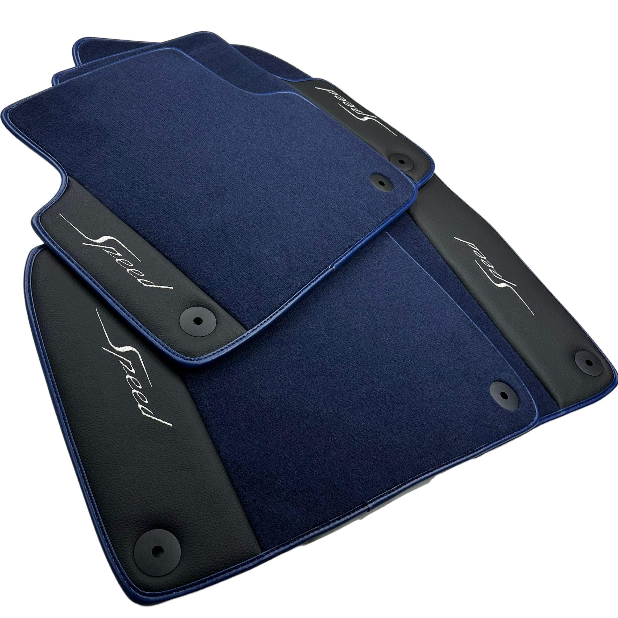 Blue Floor Mats For Bentley Flying Spur (2013-2019) with Leather