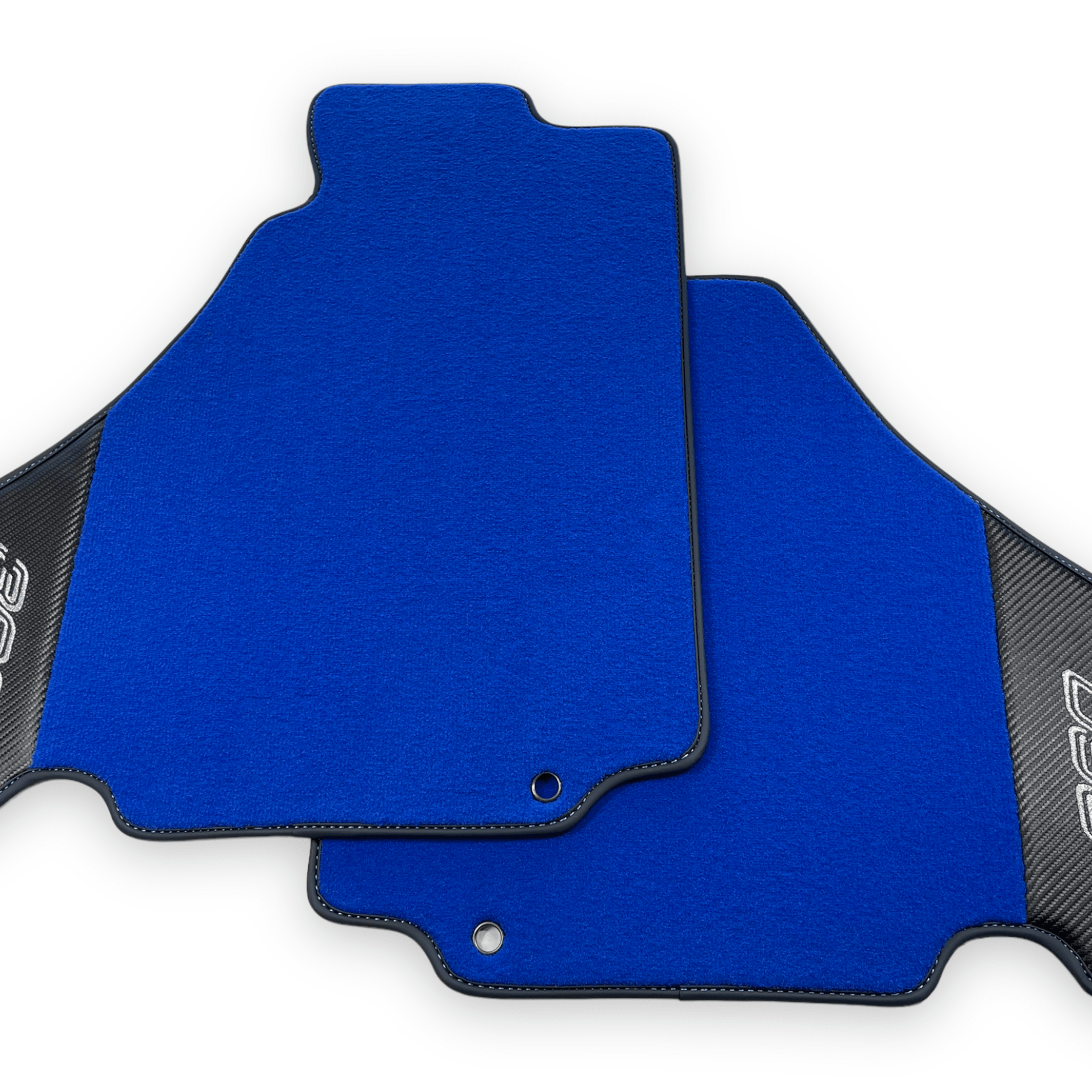 Blue Floor Mats For Ferrari 360 Modena 1999-2005 With Carbon Fiber Leather - AutoWin