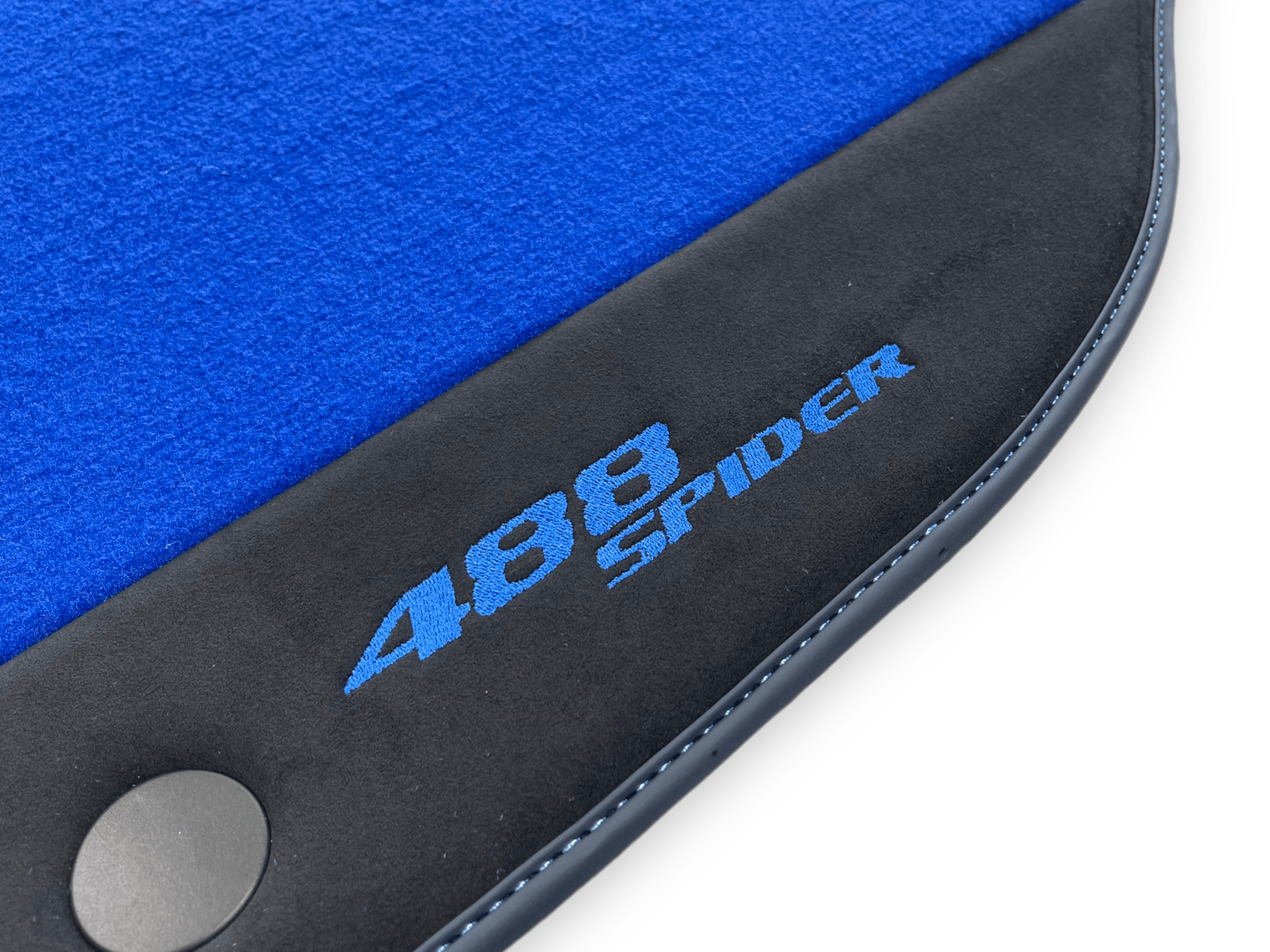 Blue Floor Mats For Ferrari 488 Spider 2015-2022 With Alcantara Leather - AutoWin