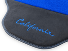 Blue Floor Mats For Ferrari California 2008-2014 With Alcantara - AutoWin