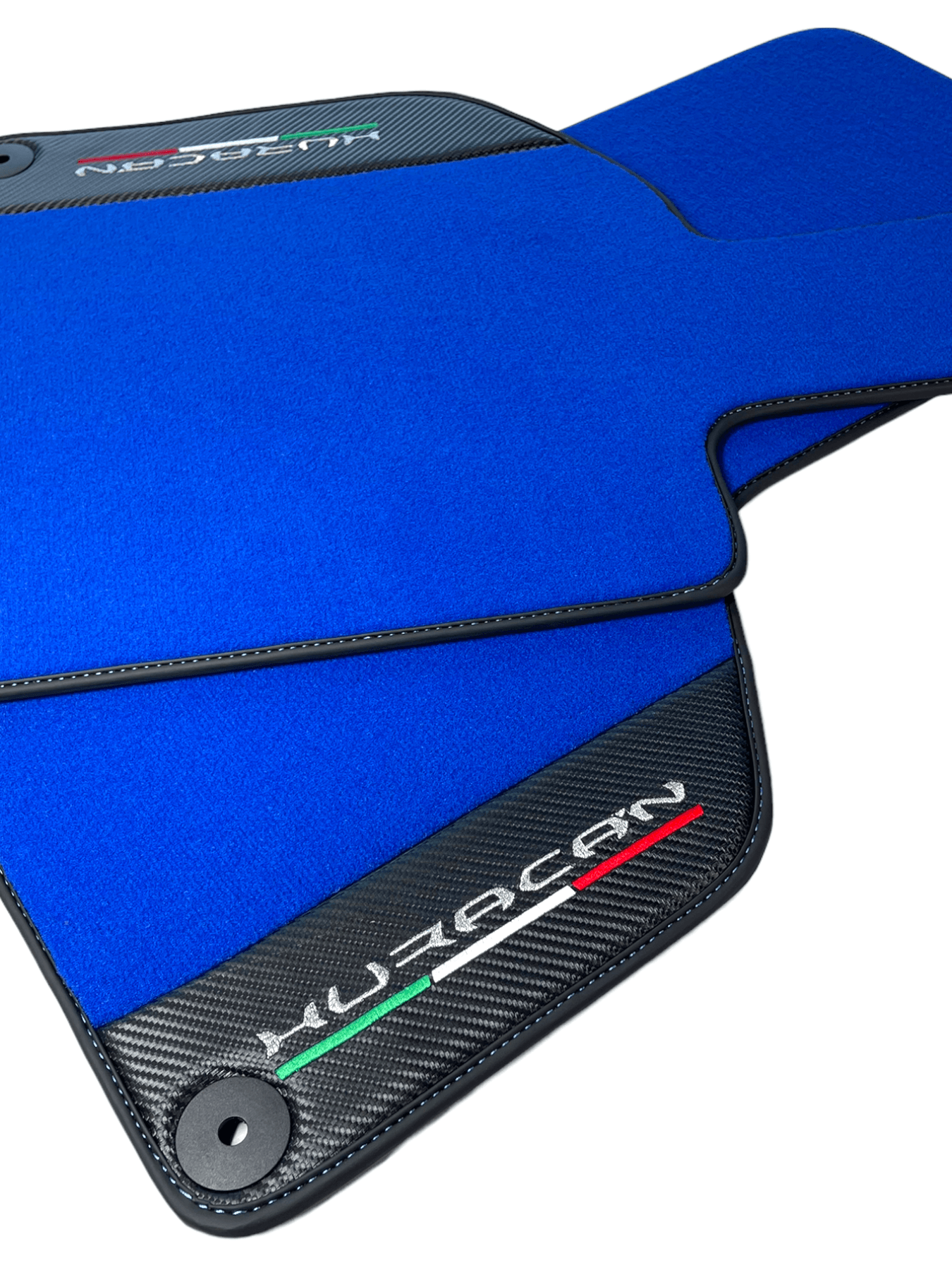 Blue Floor Mats for Lamborghini Huracan With Carbon Fiber Leather - AutoWin