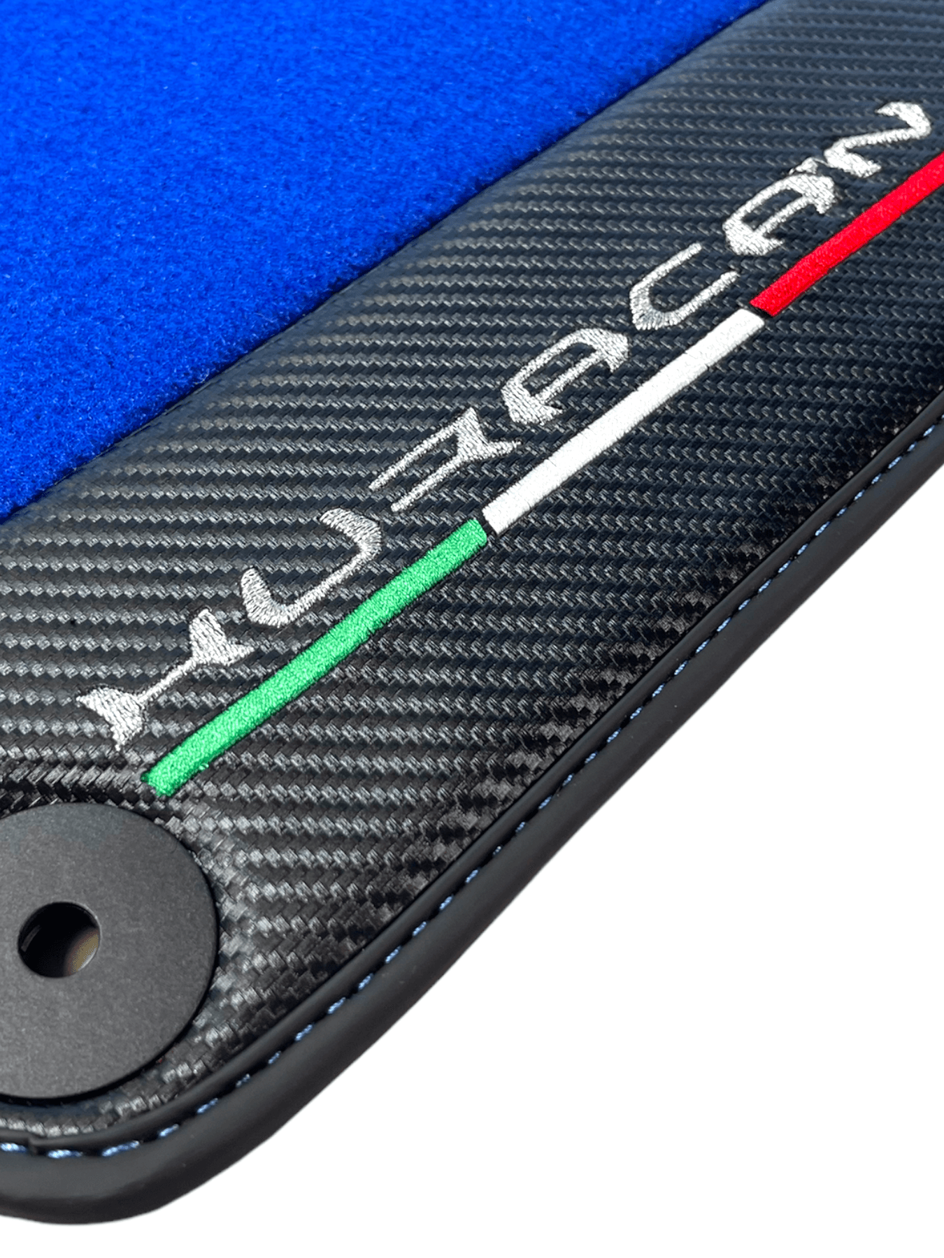 Blue Floor Mats for Lamborghini Huracan With Carbon Fiber Leather - AutoWin
