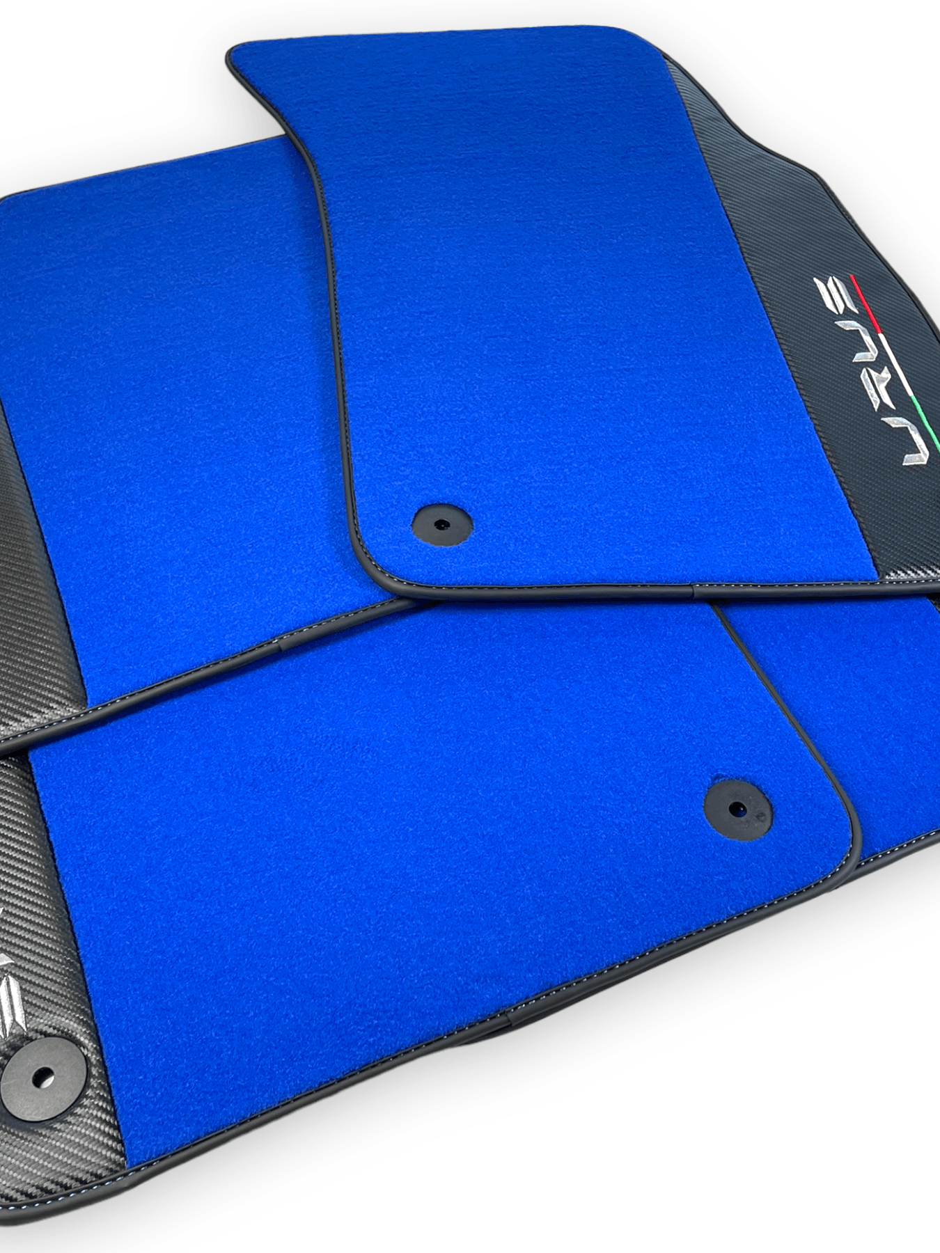 Blue Floor Mats For Lamborghini Urus With Carbon Leather - AutoWin