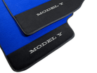 Blue Floor Mats For Tesla Model Y With Alcantara Leather - AutoWin