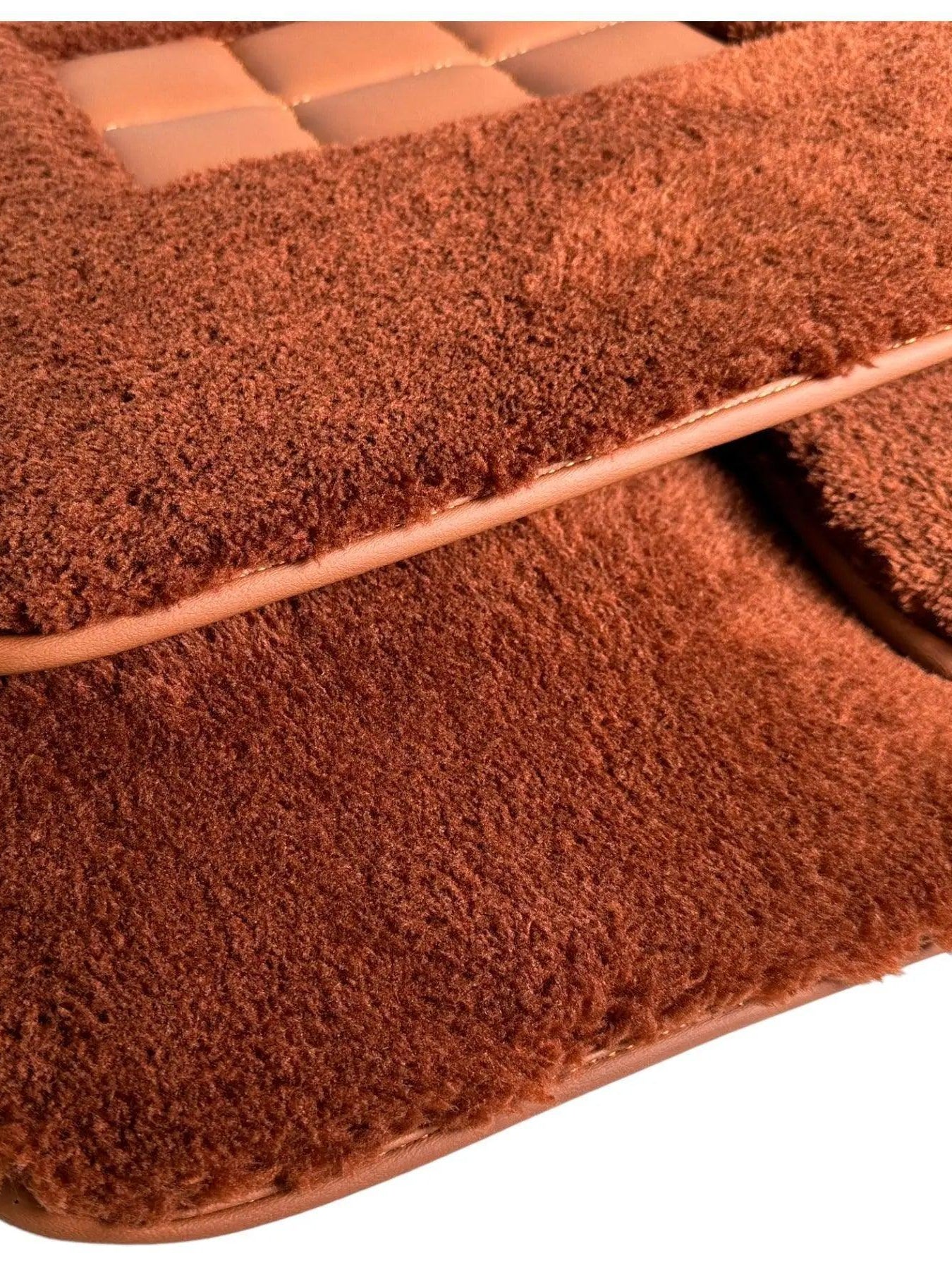 Brown Sheepskin Floor Mats For Bentley Flying Spur (2013-2019) Er56 Design Brand - AutoWin