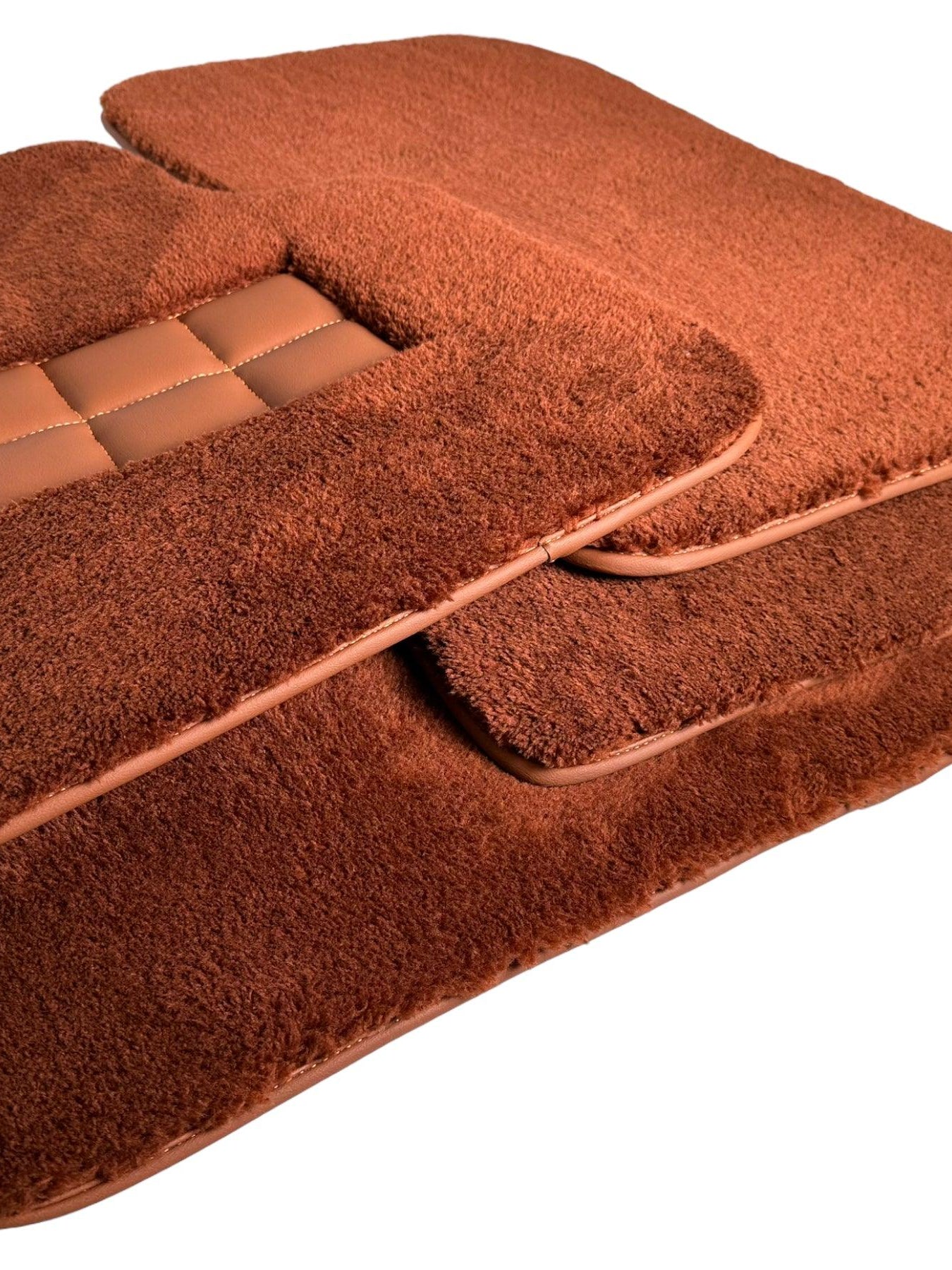 Brown Sheepskin Floor Mats For Rolls Royce Phantom 2003–2016 Er56 Design Brand - AutoWin