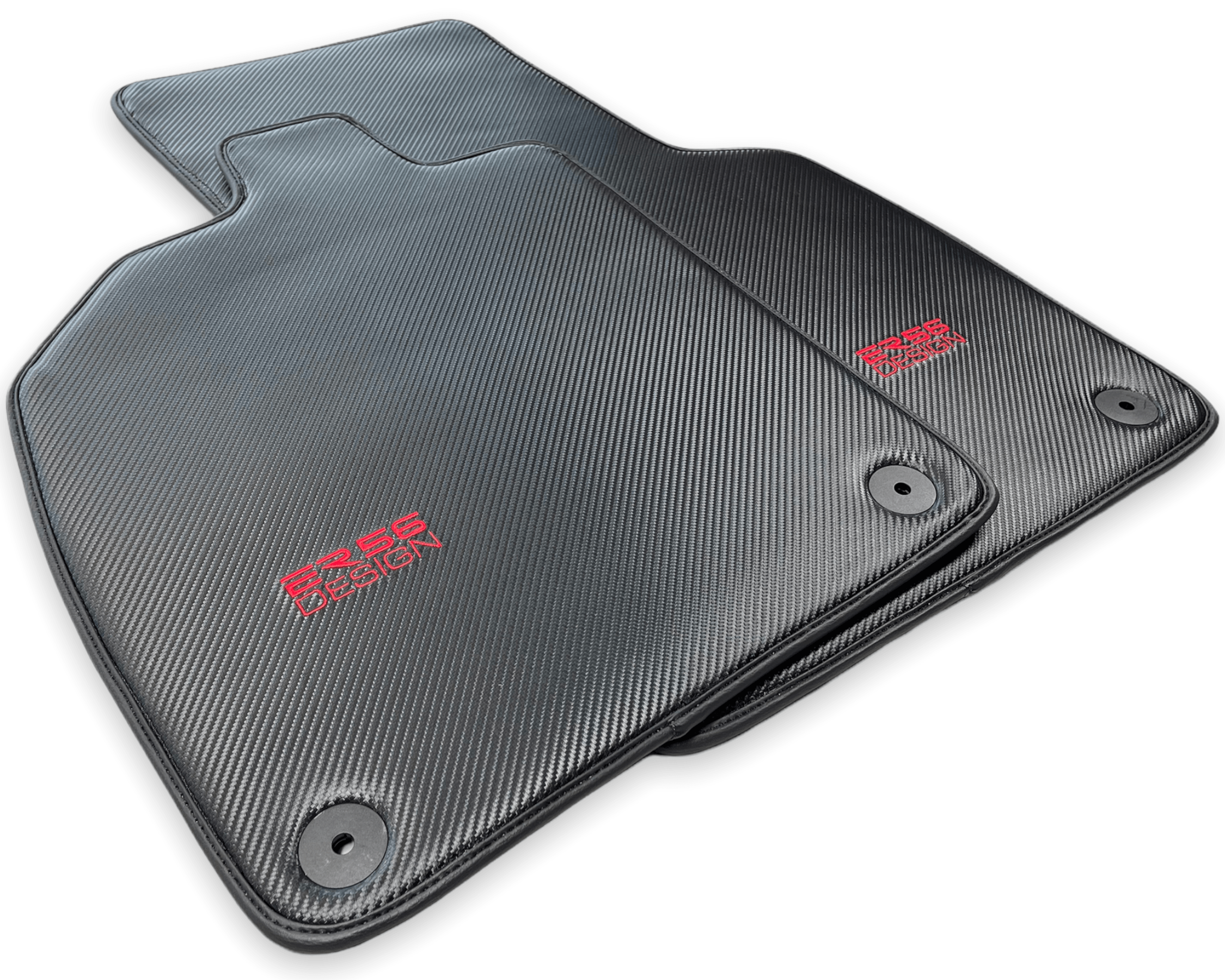 Floor Mats for Audi R8 2nd Gen 2015-2023 Carbon Fiber Leather Er56 Design - AutoWin