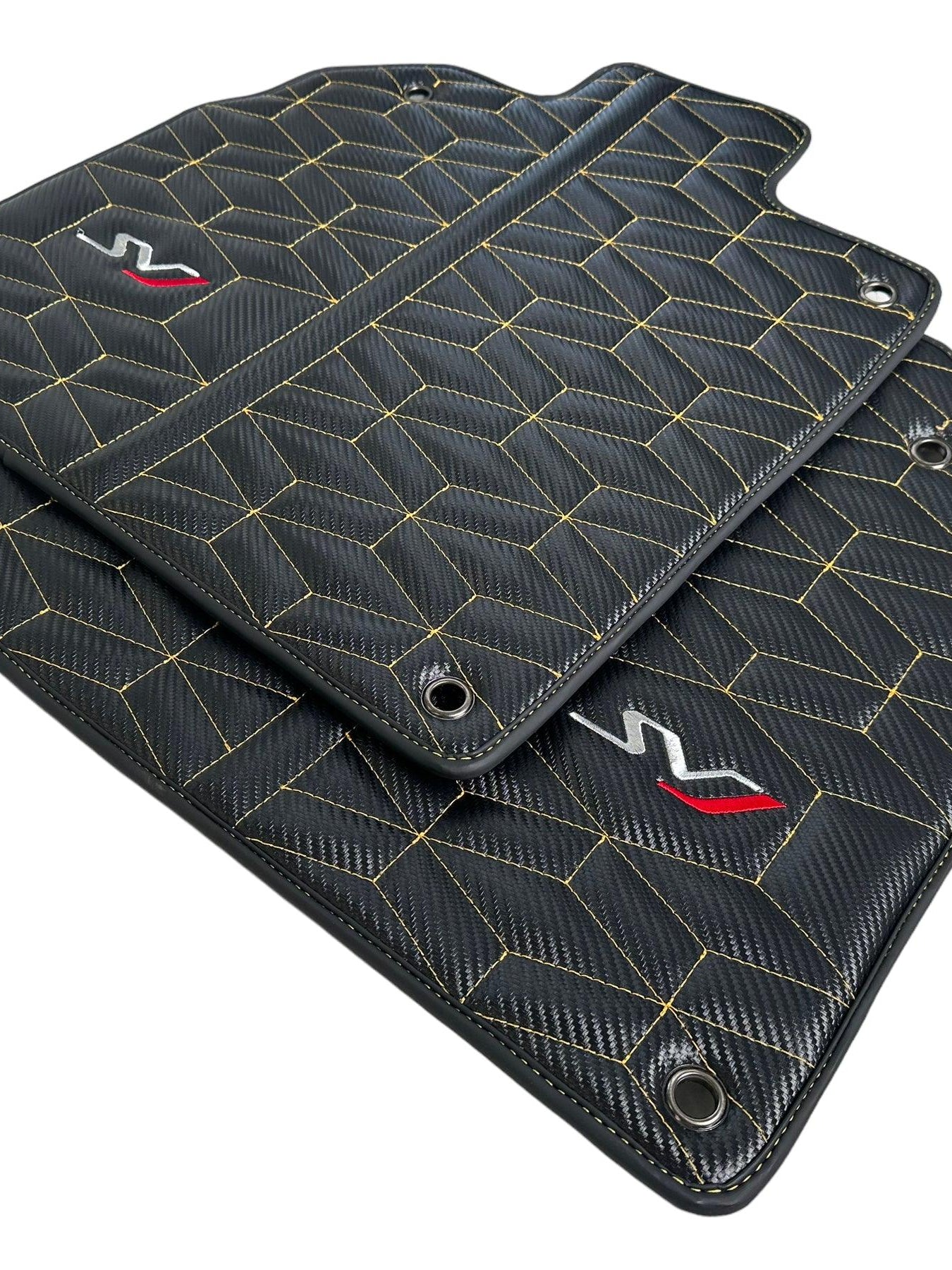 Carbon Leather Floor Mats for Lamborghini Aventador SVJ Limited Edition - AutoWin