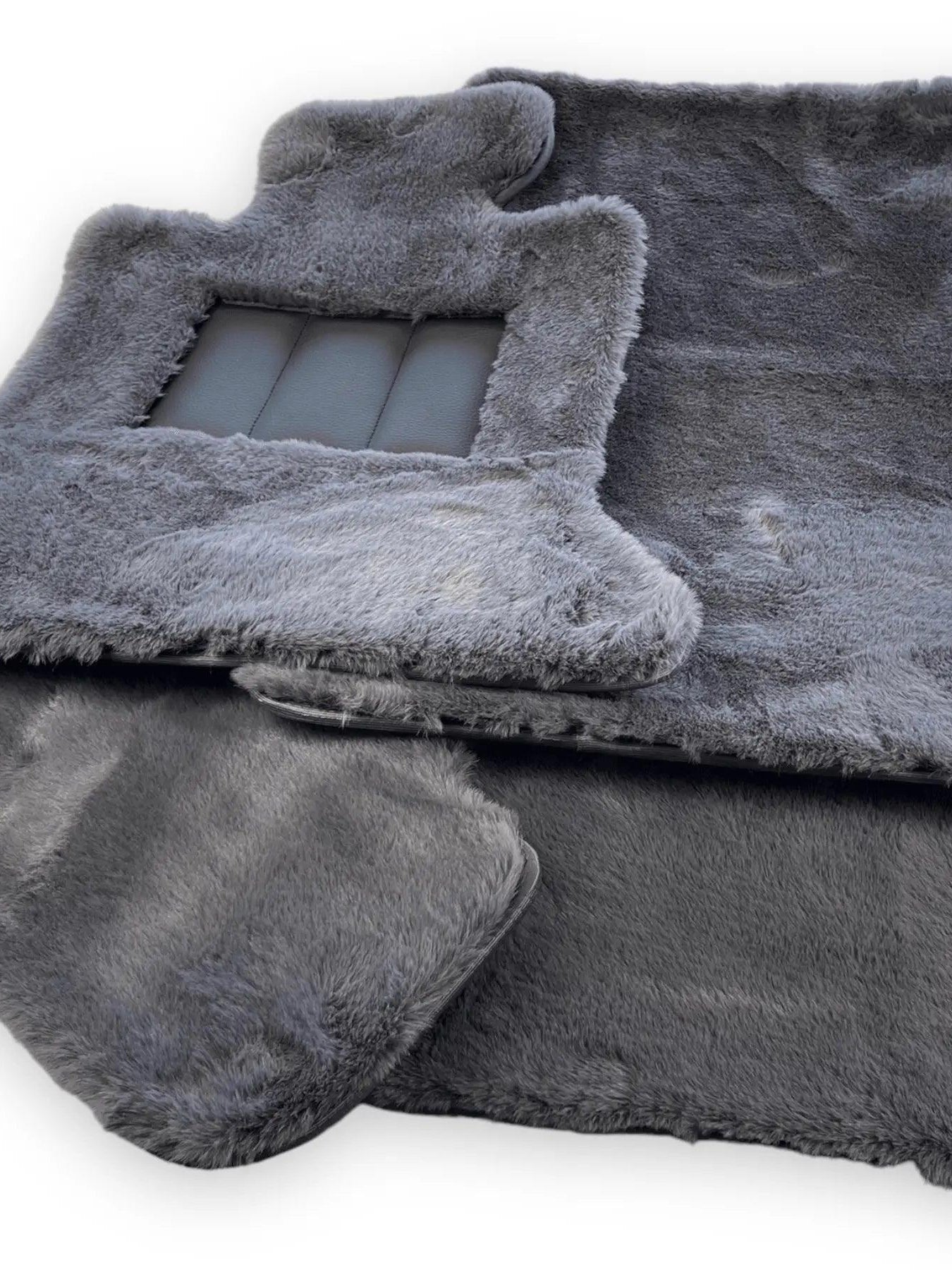 Dark Gray Sheepskin Floor Mats For Bentley Flying Spur (2013-2019) Er56 Design Brand - AutoWin