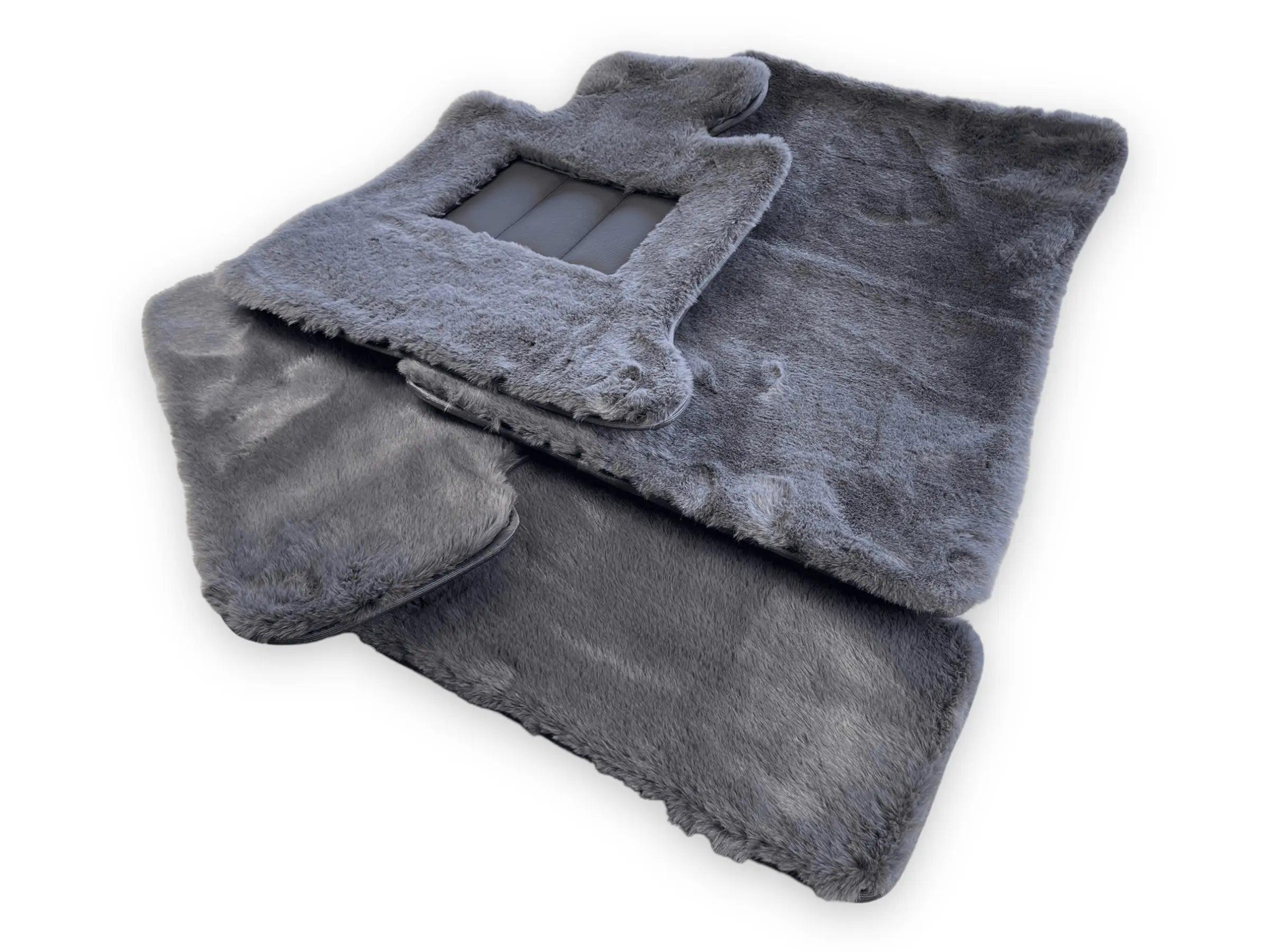 Dark Gray Sheepskin Floor Mats For Bentley Mulsanne (2010–2020) Er56 Design Brand - AutoWin