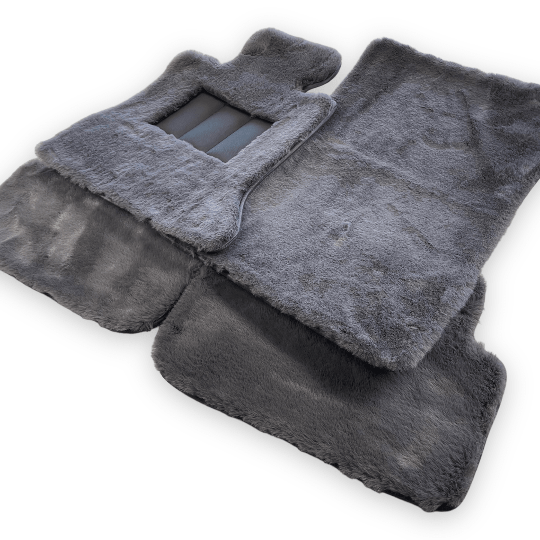 Dark Gray Sheepskin Floor Mats For Rolls Royce Dawn Rr6 2016-2023 Er56 Design Brand - AutoWin