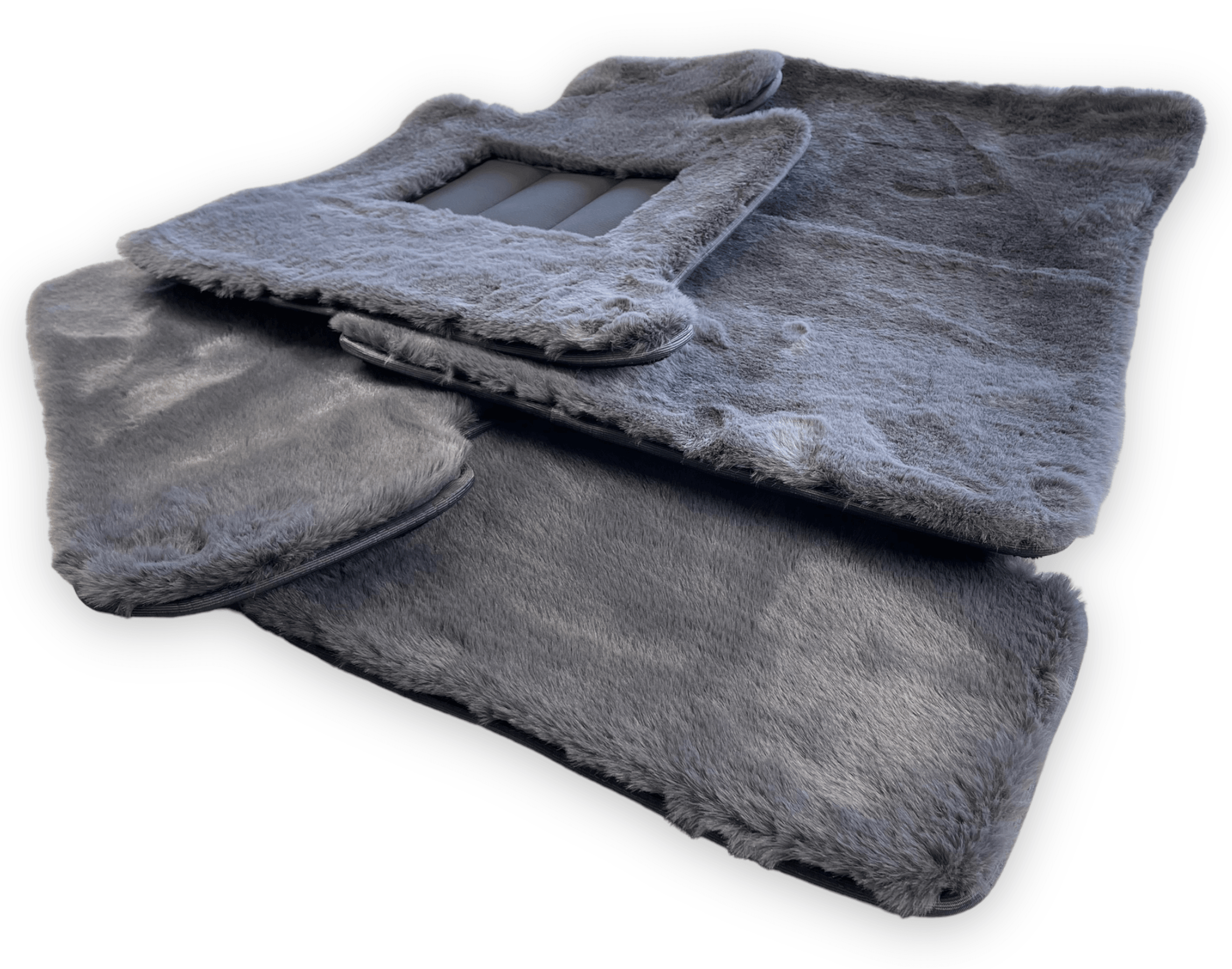 Dark Gray Sheepskin Floor Mats For Rolls Royce Phantom 2003–2016 Er56 Design Brand - AutoWin