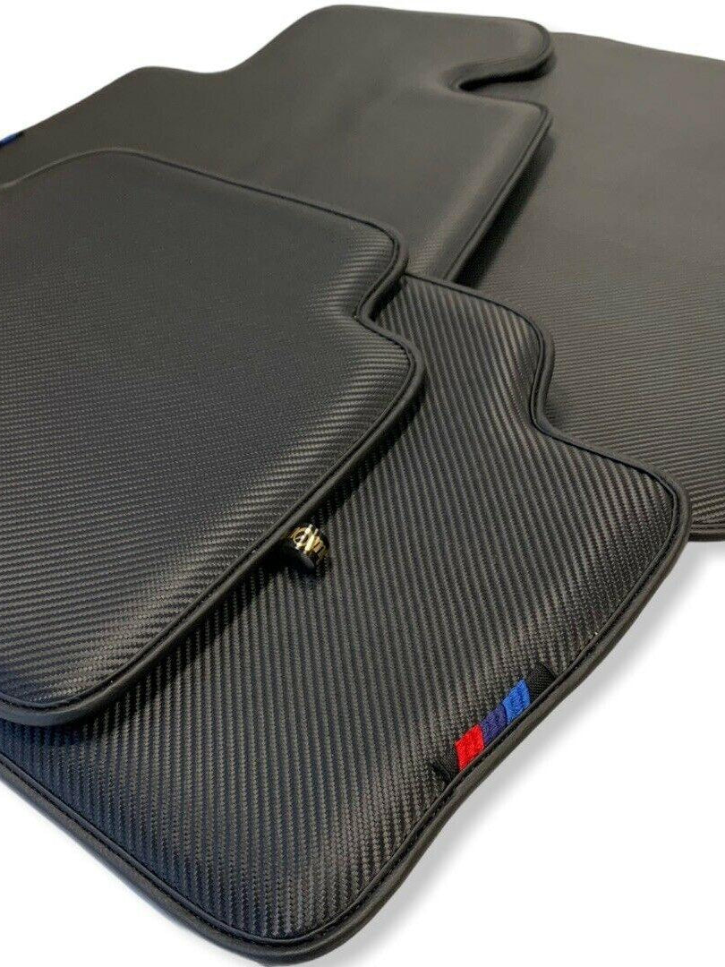 Floor Mats For BMW 1 Series E81 Autowin Brand Carbon Fiber Leather - AutoWin