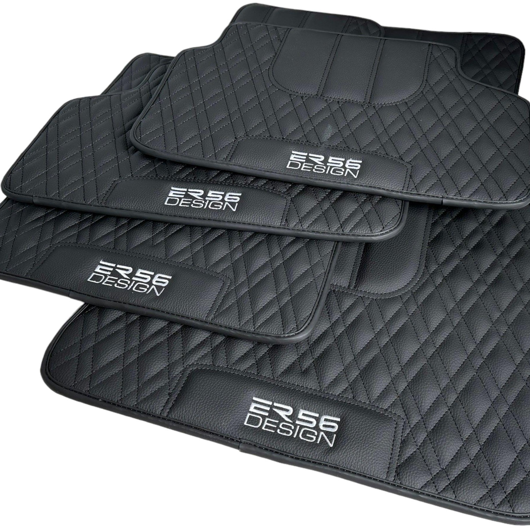 Floor Mats For BMW 1 Series E88 Convertible Black Leather Er56 Design - AutoWin