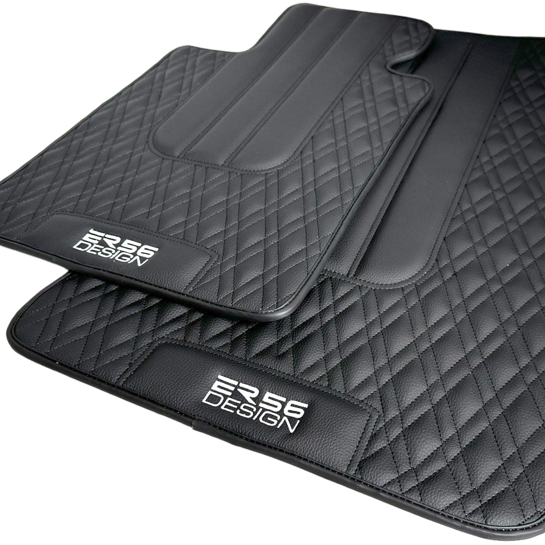Floor Mats For BMW 3 Series E30 4-doors Sedan Black Leather Er56 Design - AutoWin