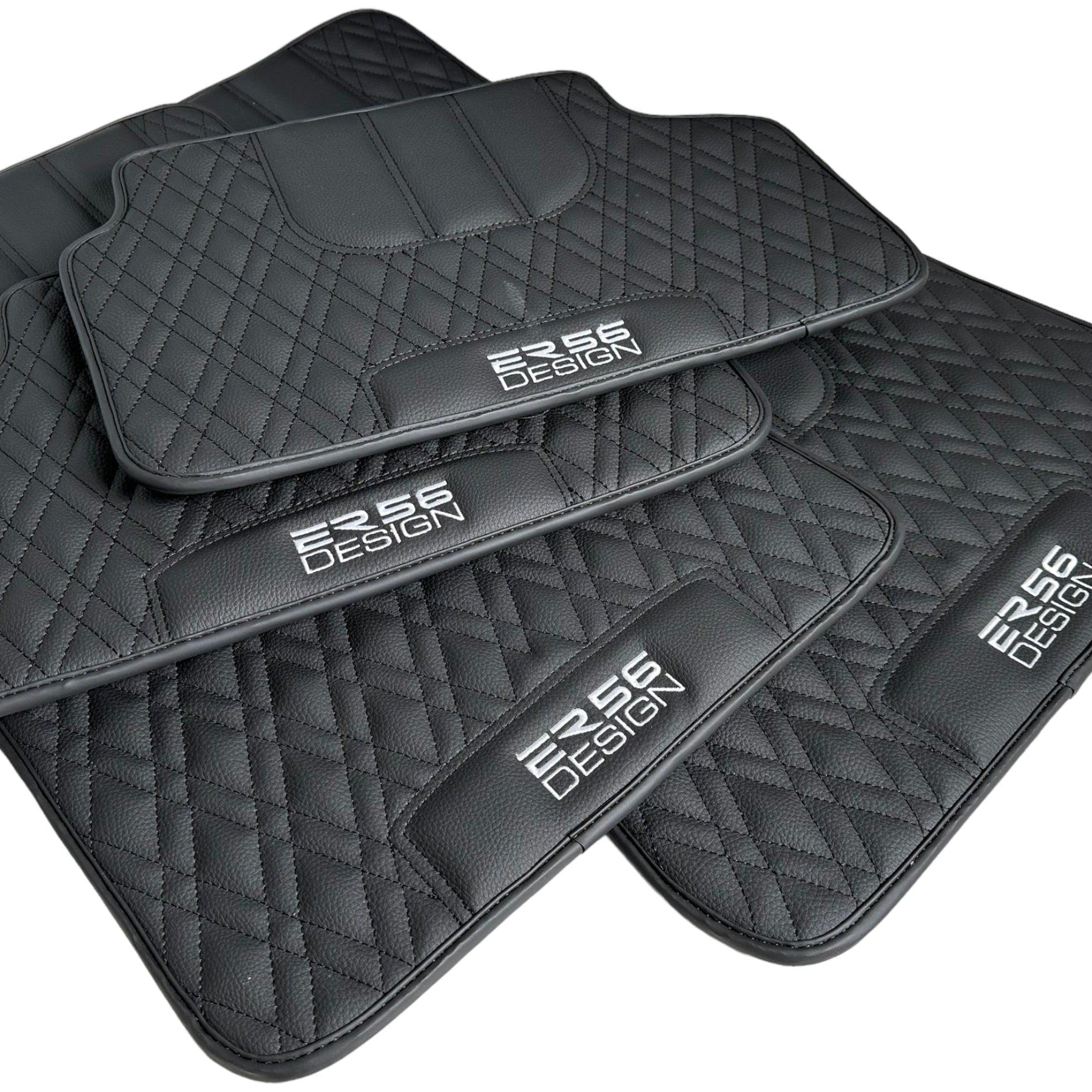 Floor Mats For BMW 3 Series E46 4-door Sedan Black Leather Er56 Design - AutoWin