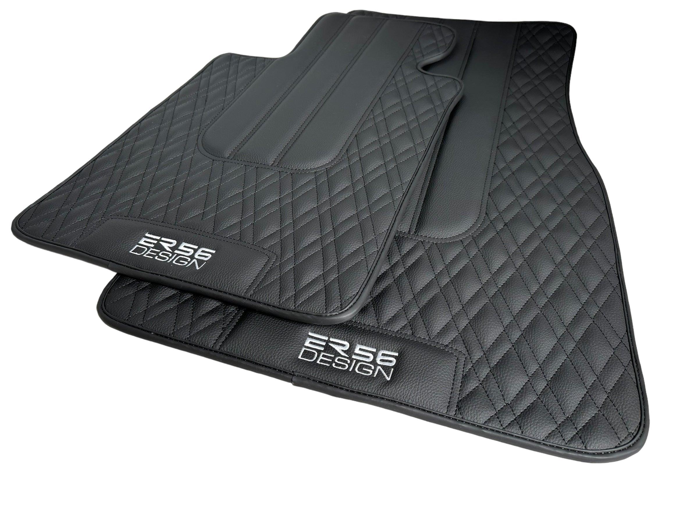 Floor Mats For BMW 3 Series E92 Lci Black Leather Er56 Design - AutoWin
