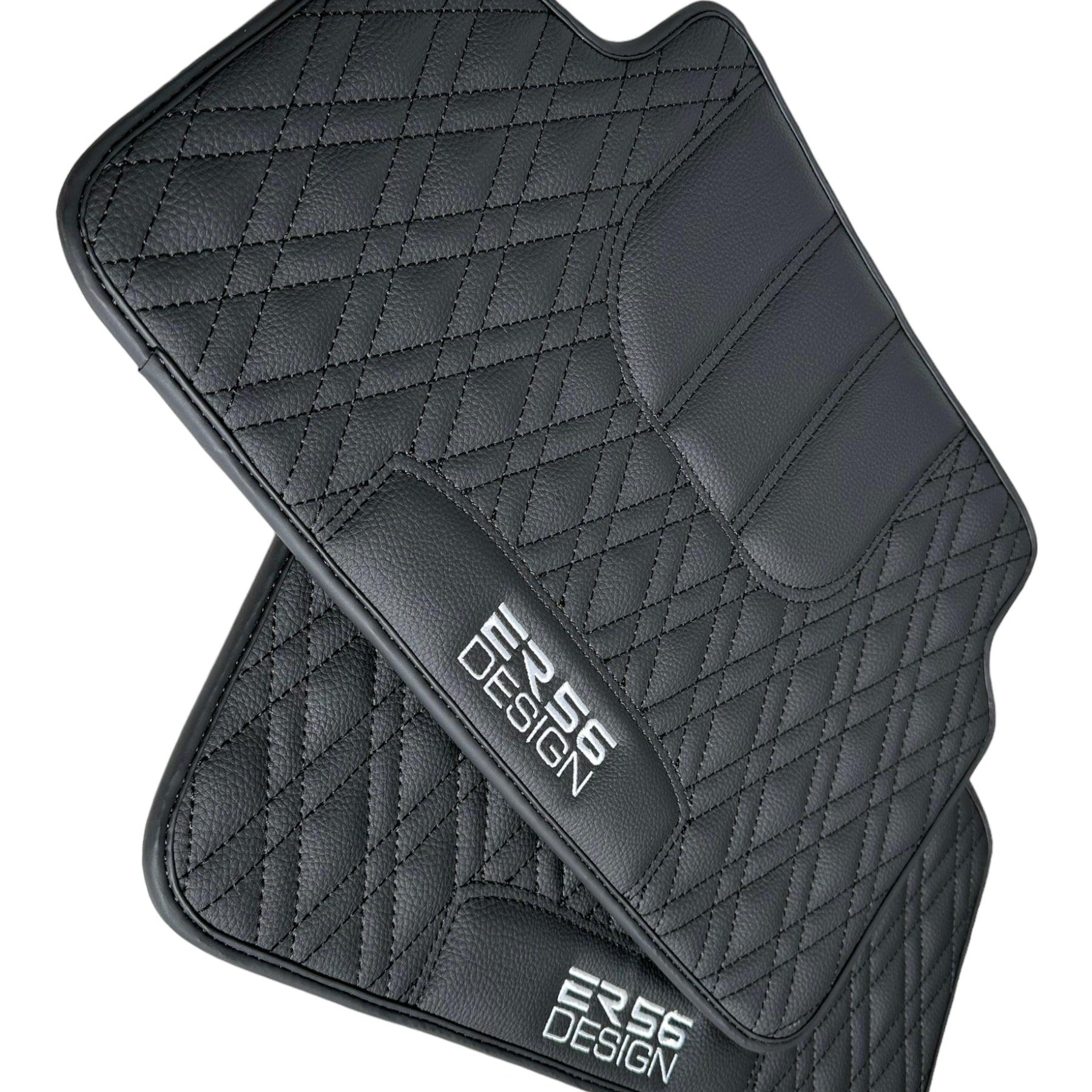 Floor Mats For BMW 3 Series F34 Gt 2013-2020 Black Leather Er56 Design - AutoWin