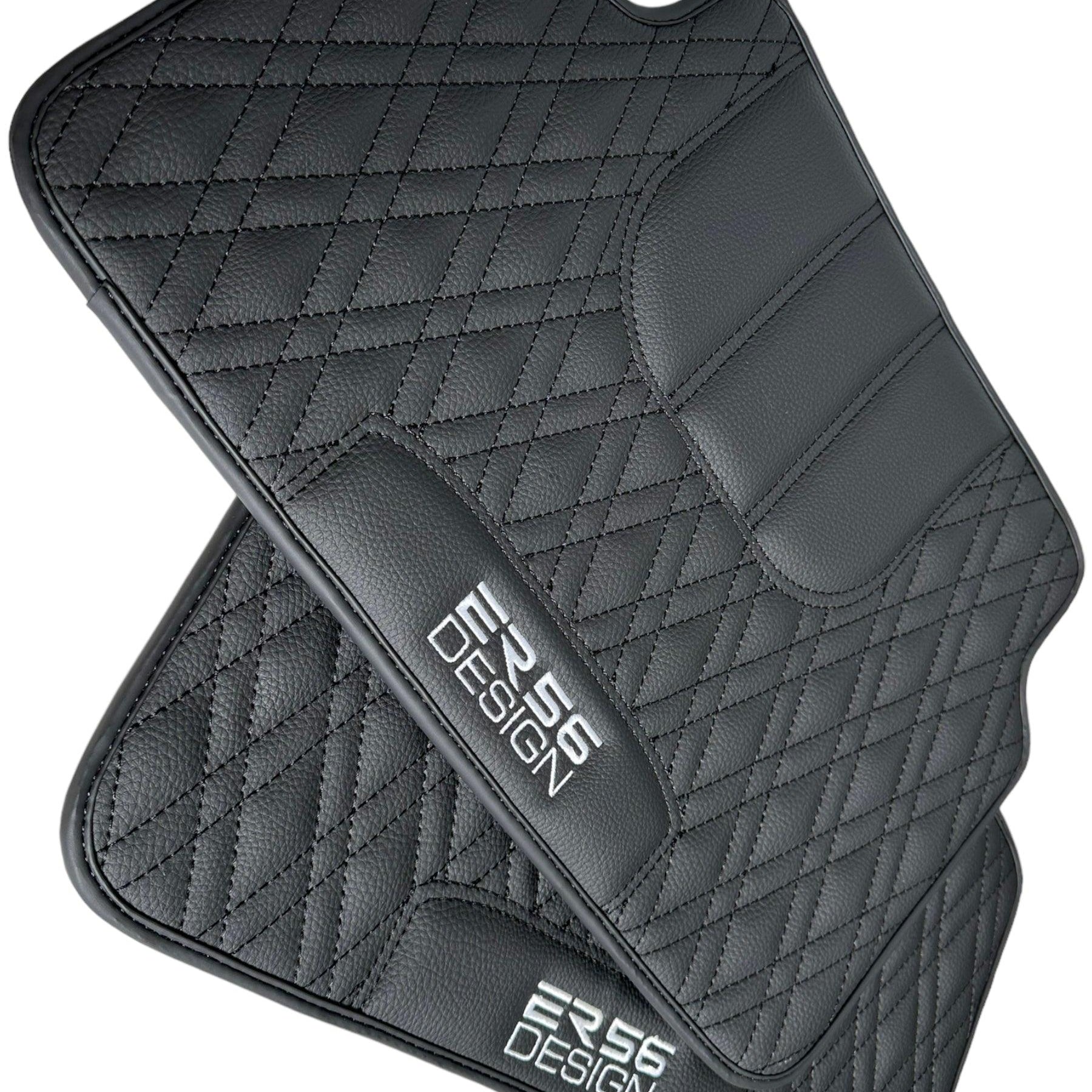 Floor Mats For BMW 7 Series F01 Black Leather Er56 Design - AutoWin
