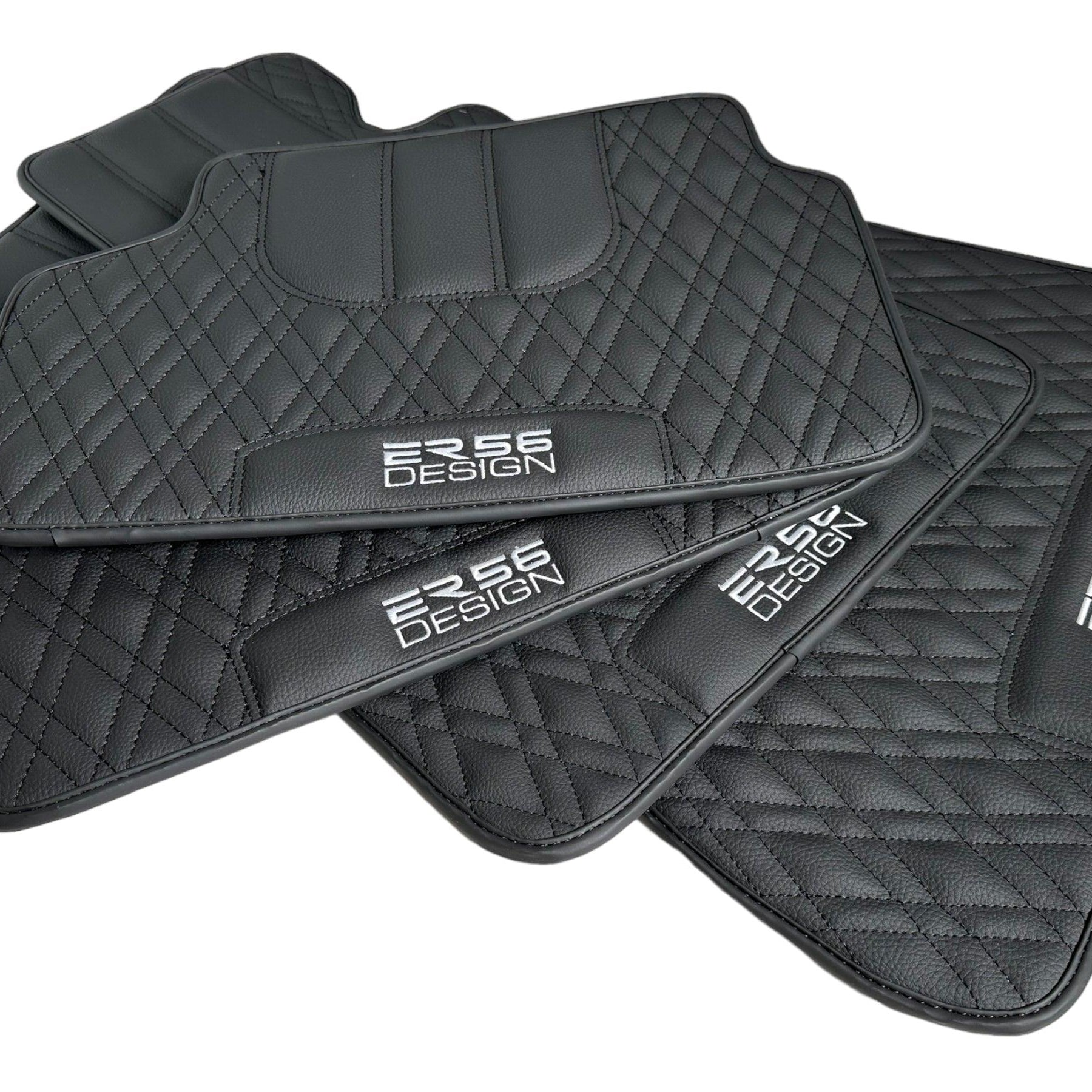 Floor Mats For BMW M3 G80 Black Leather Er56 Design - AutoWin
