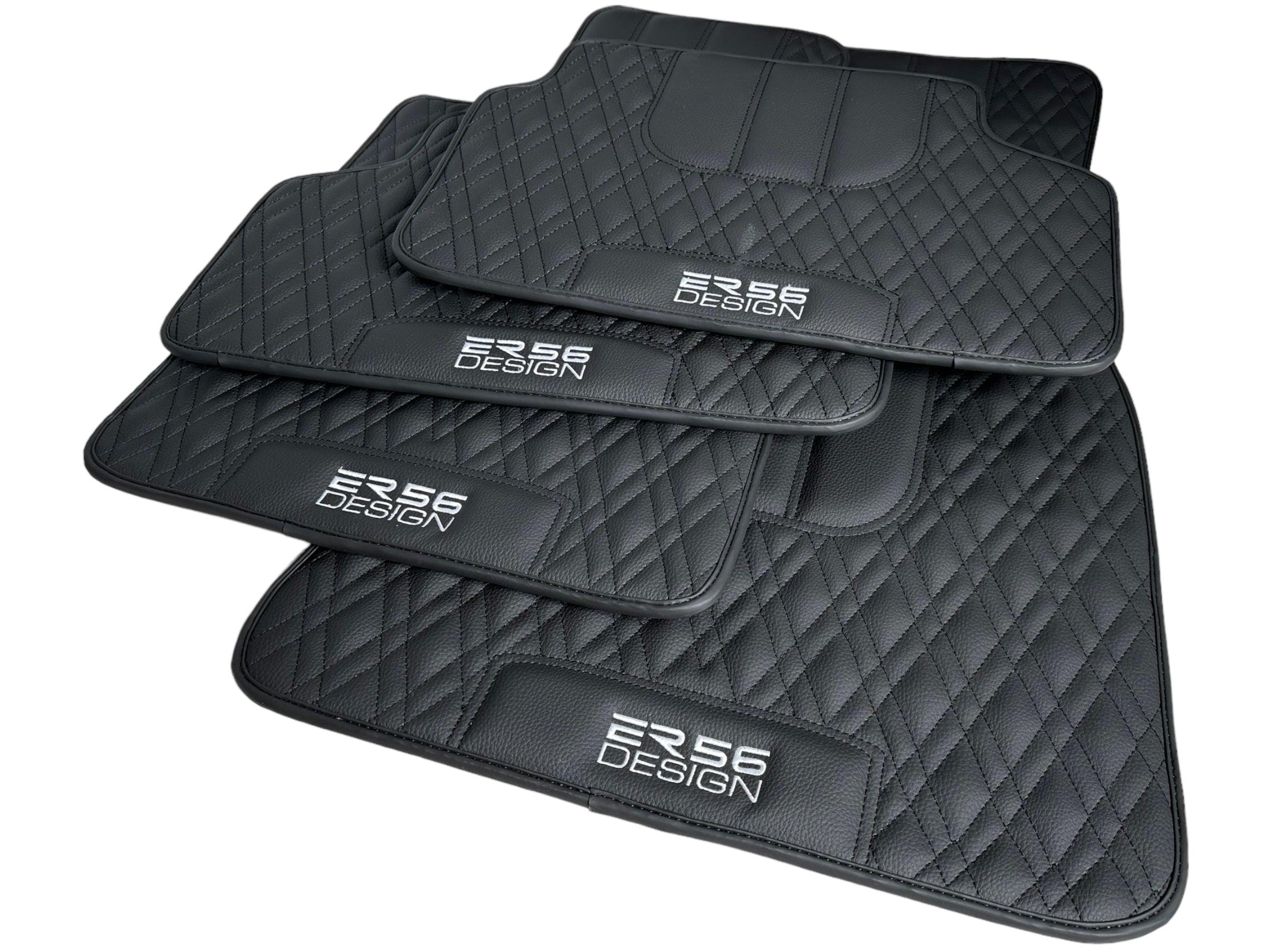 Floor Mats For BMW M4 Series F82 Black Leather Er56 Design - AutoWin