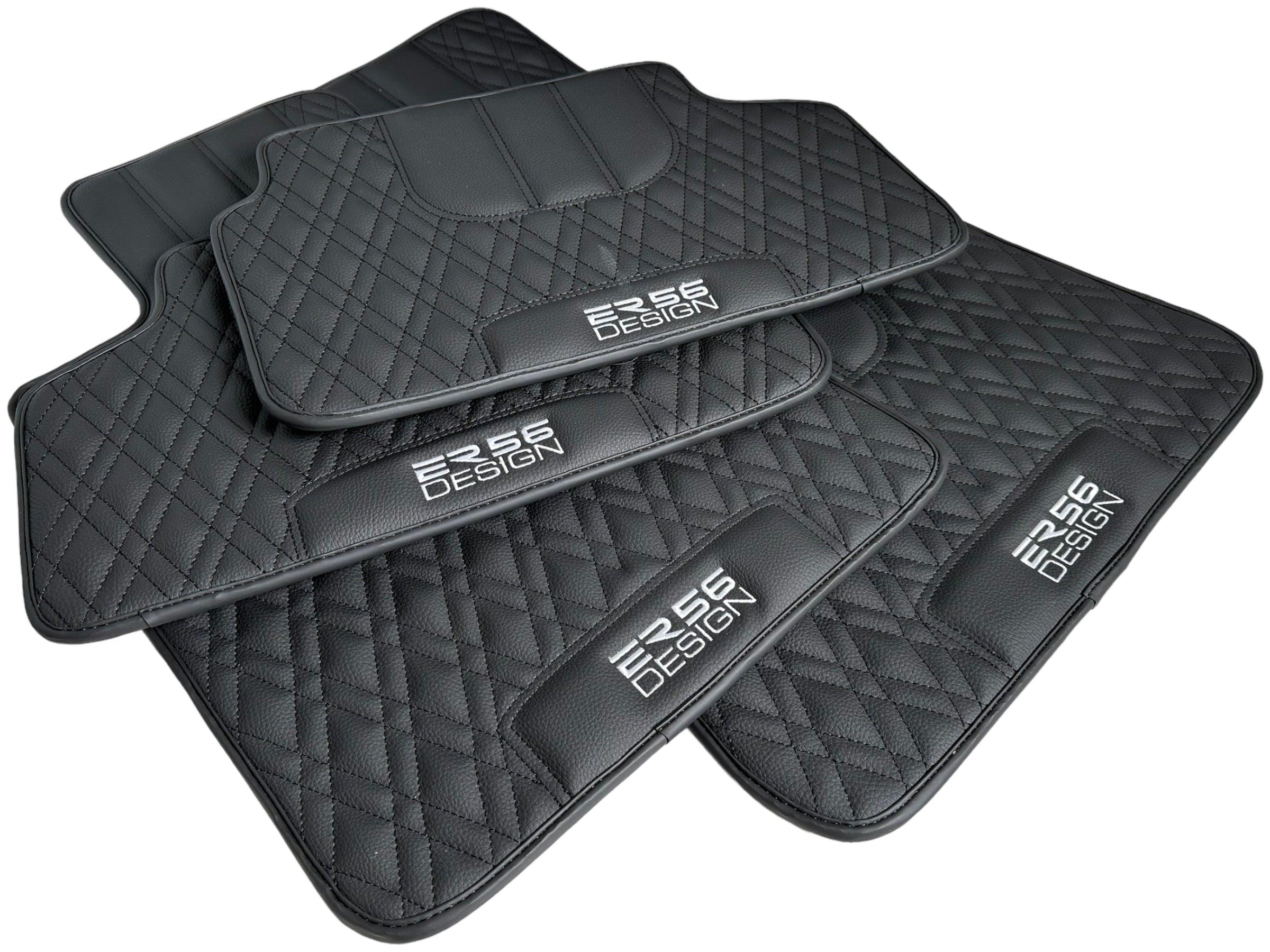 Floor Mats For BMW M5 Series F90 Black Leather Er56 Design - AutoWin