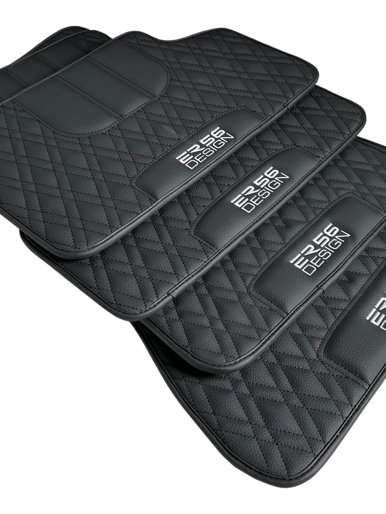 Floor Mats For BMW X1 Series E84 Black Leather Er56 Design - AutoWin