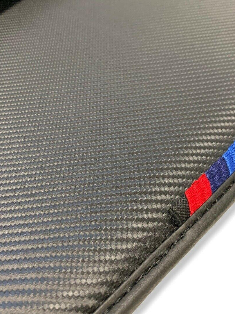 Floor Mats For BMW X6 Series E71 Black Autowin Brand Carbon Fiber Leather - AutoWin