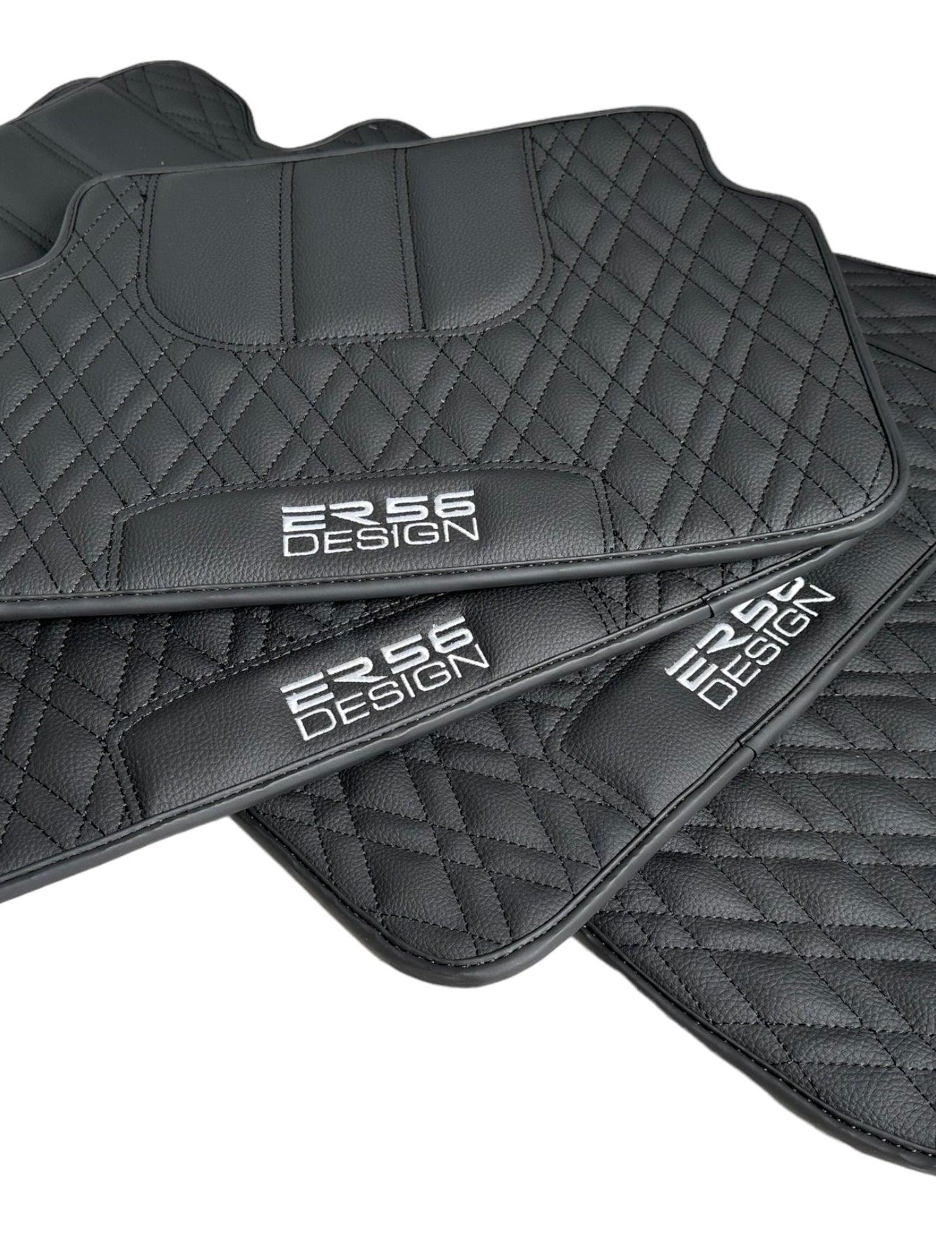 Floor Mats For BMW X6 Series F16 Black Leather Er56 Design - AutoWin