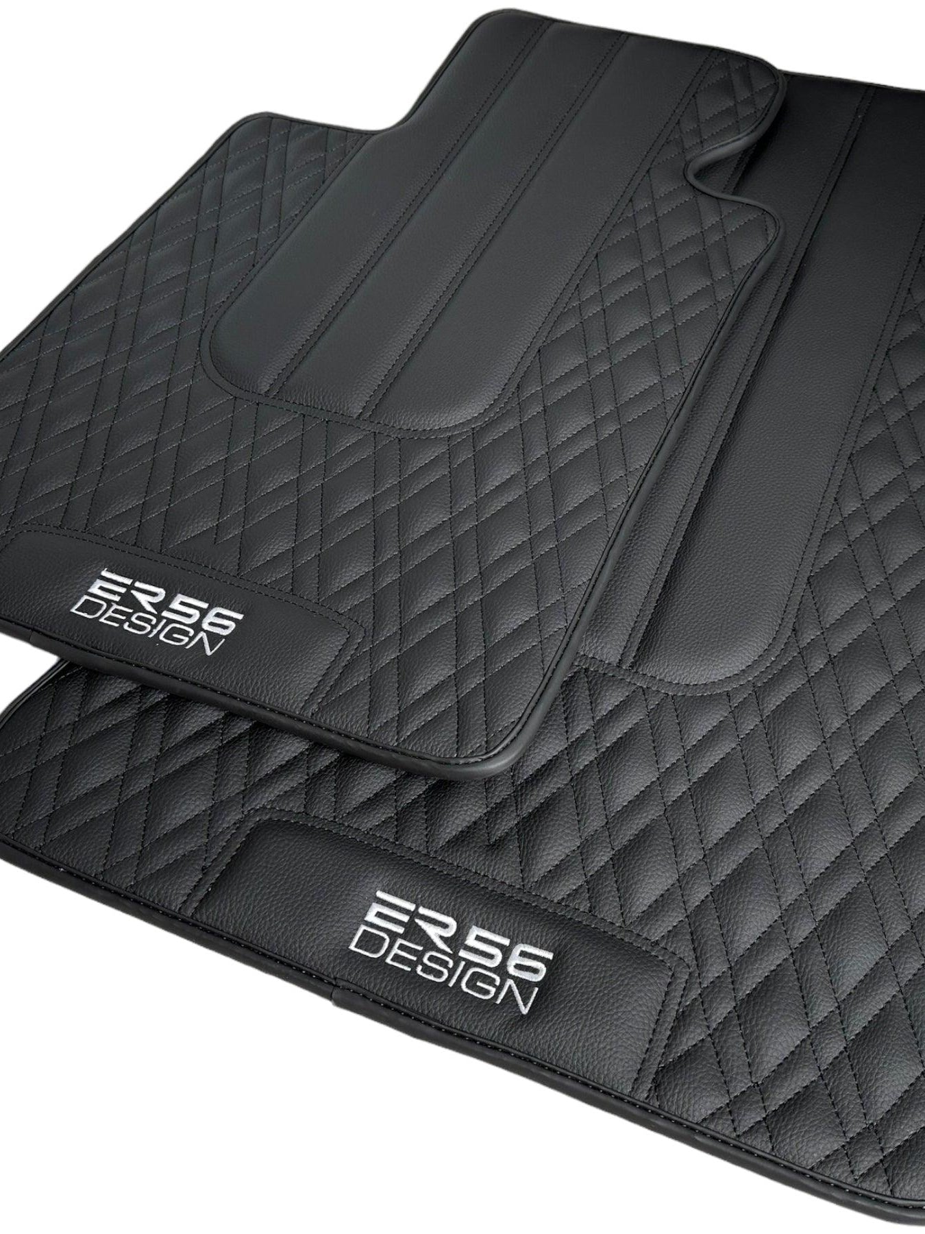 Floor Mats For BMW Z4 Series E85 Convertible (2003-2008) Black Leather Er56 Design - AutoWin
