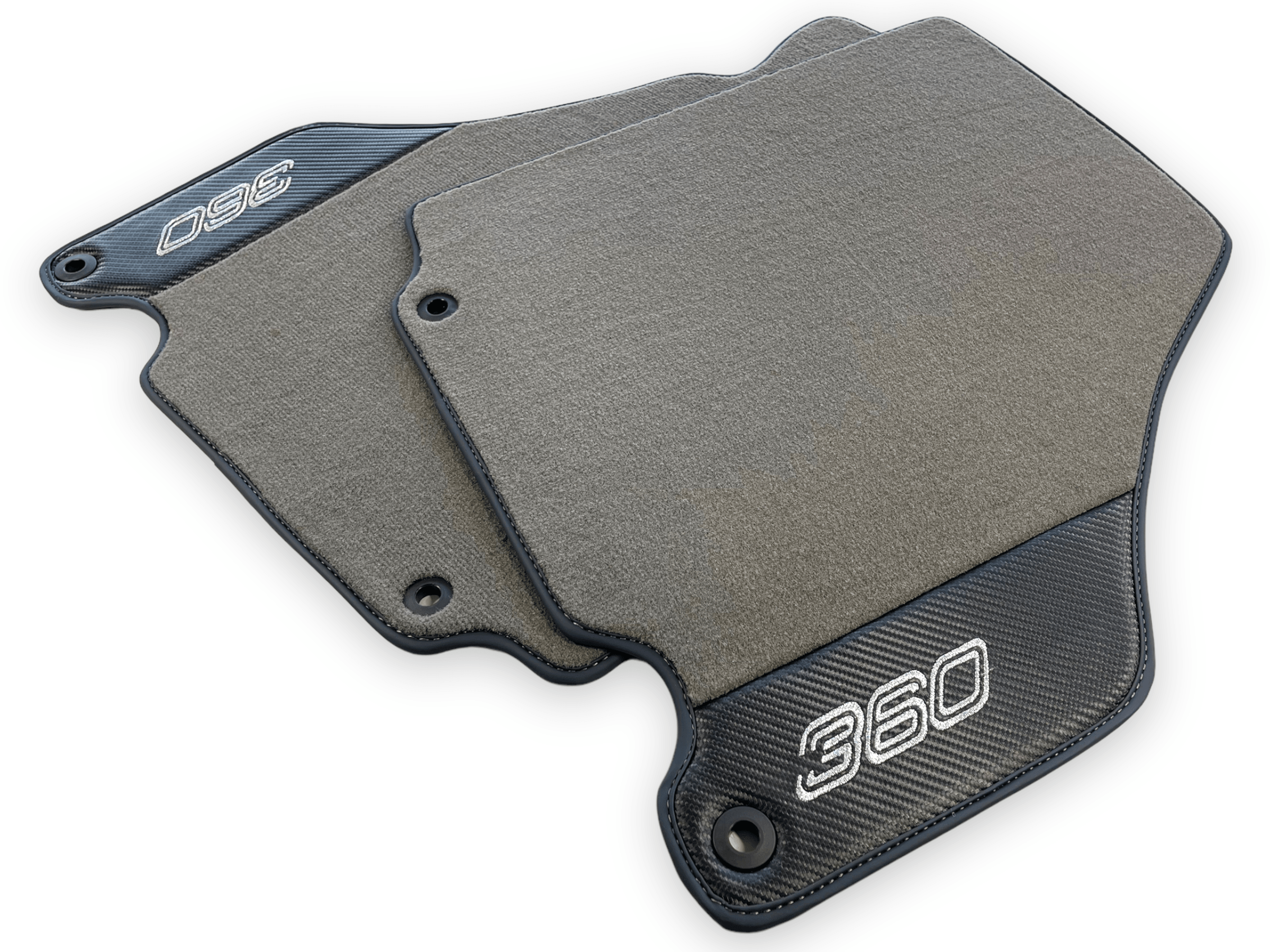 Floor Mats For Ferrari 360 Modena 1999-2005 Gray With Carbon Fiber Leather - AutoWin