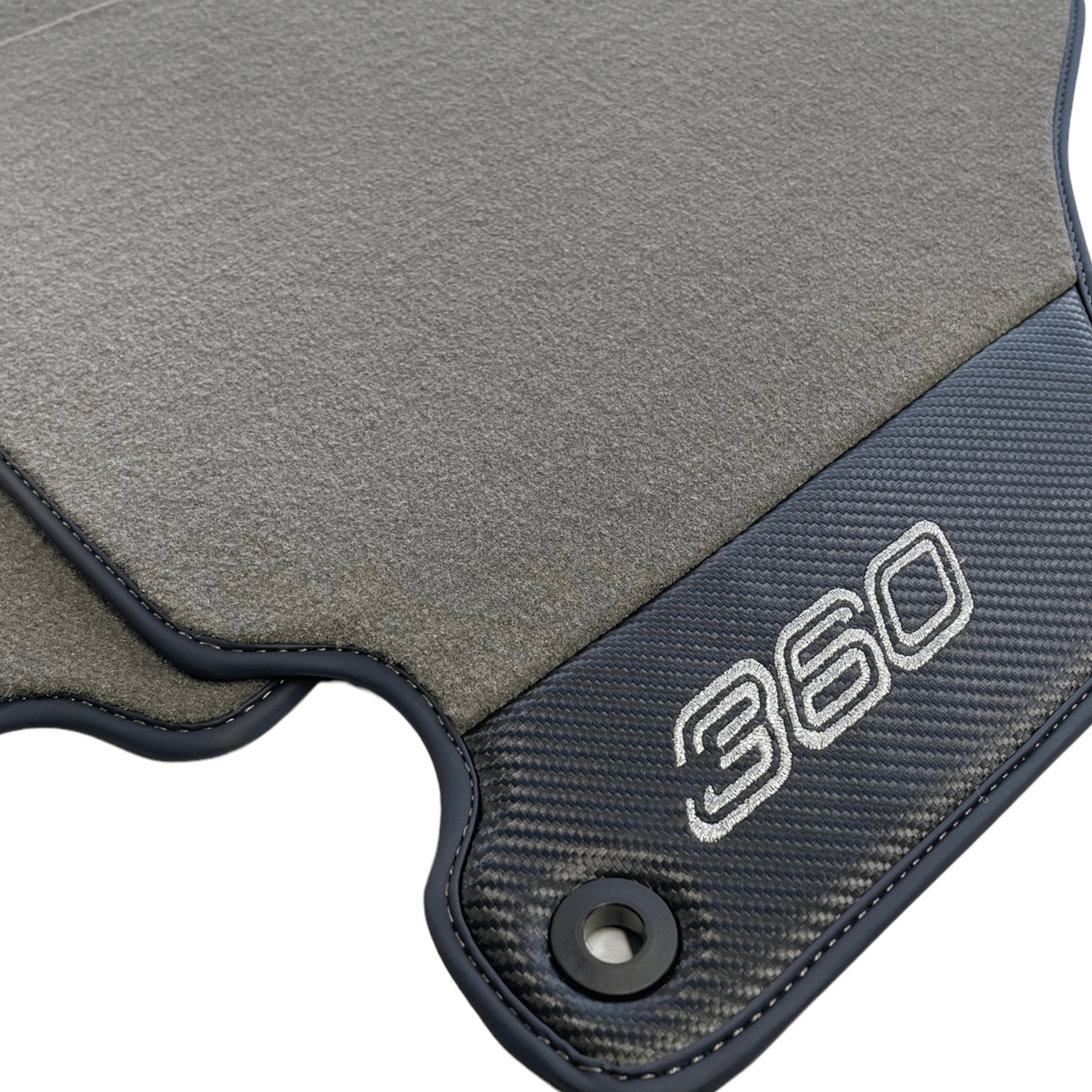 Floor Mats For Ferrari 360 Modena 1999-2005 Gray With Carbon Fiber Leather - AutoWin