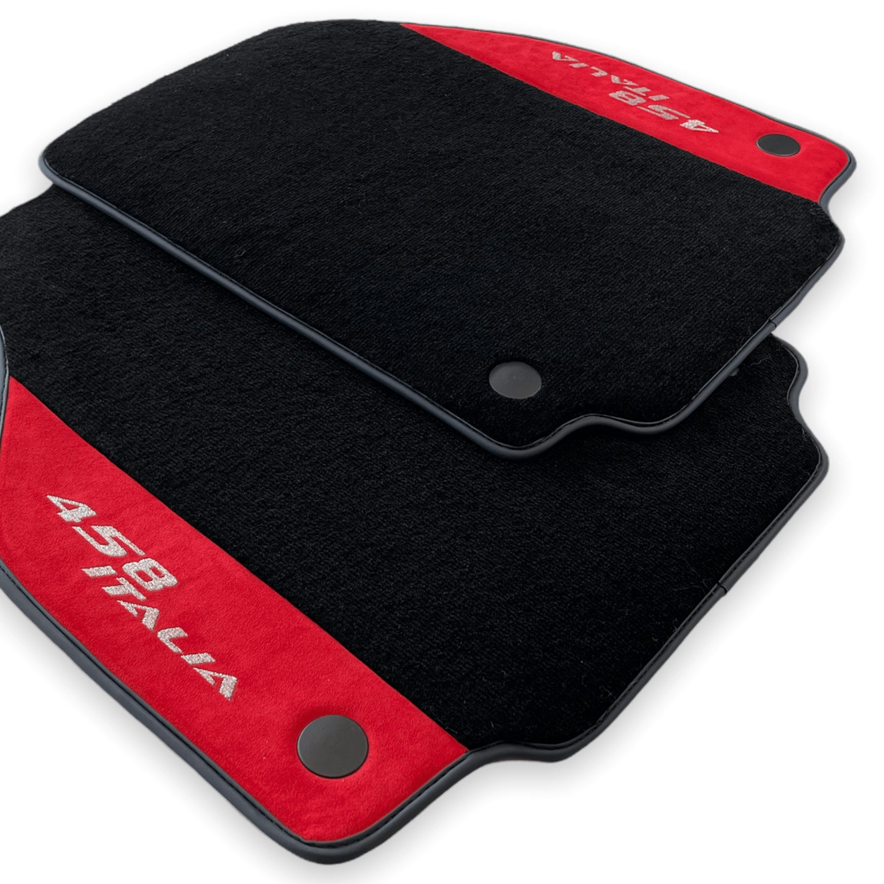 Floor Mats For Ferrari 458 Italia 2009-2015 Red Alcantara Leather - AutoWin