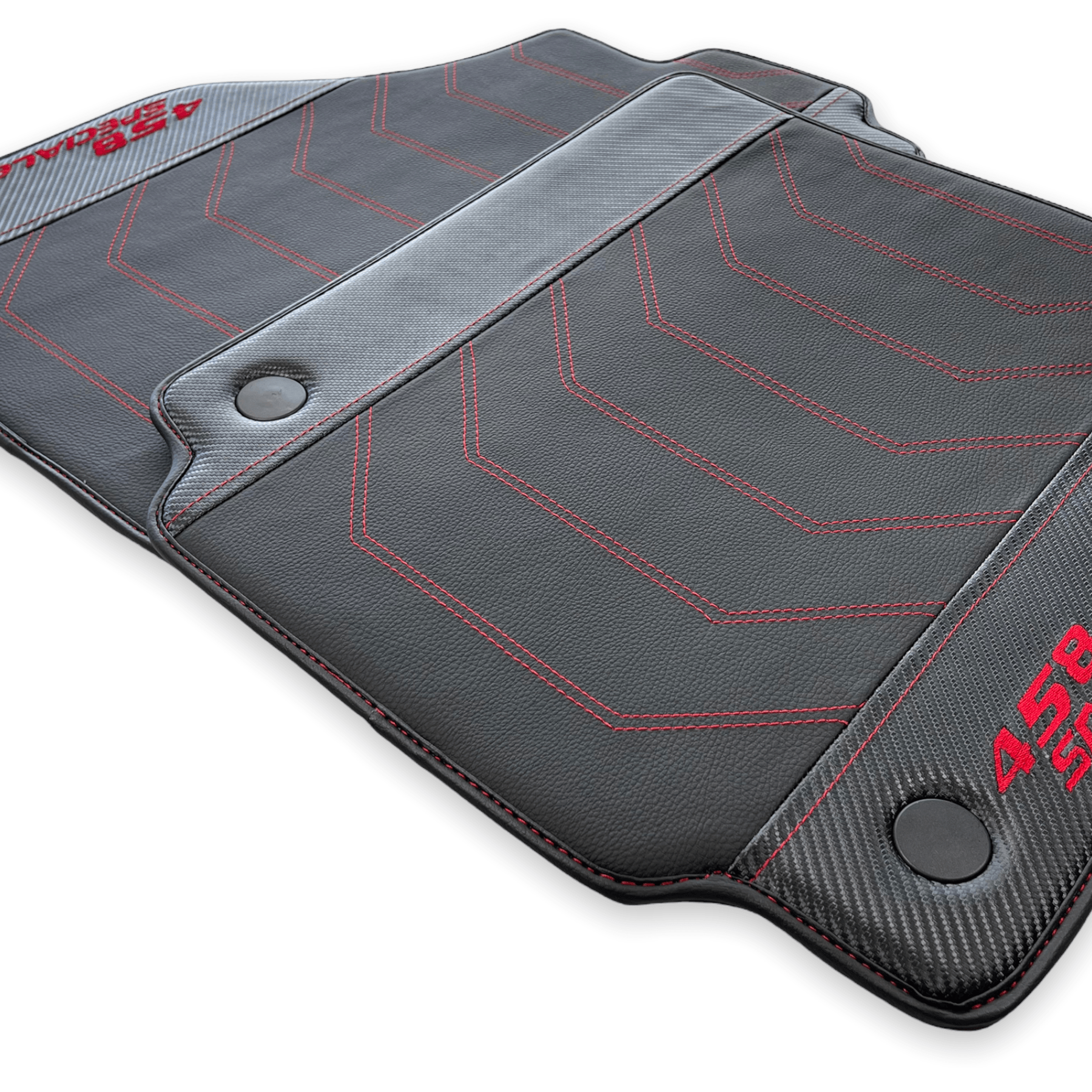 Floor Mats For Ferrari 458 Speciale With Carbon Fiber Leather 2012-2015 - AutoWin