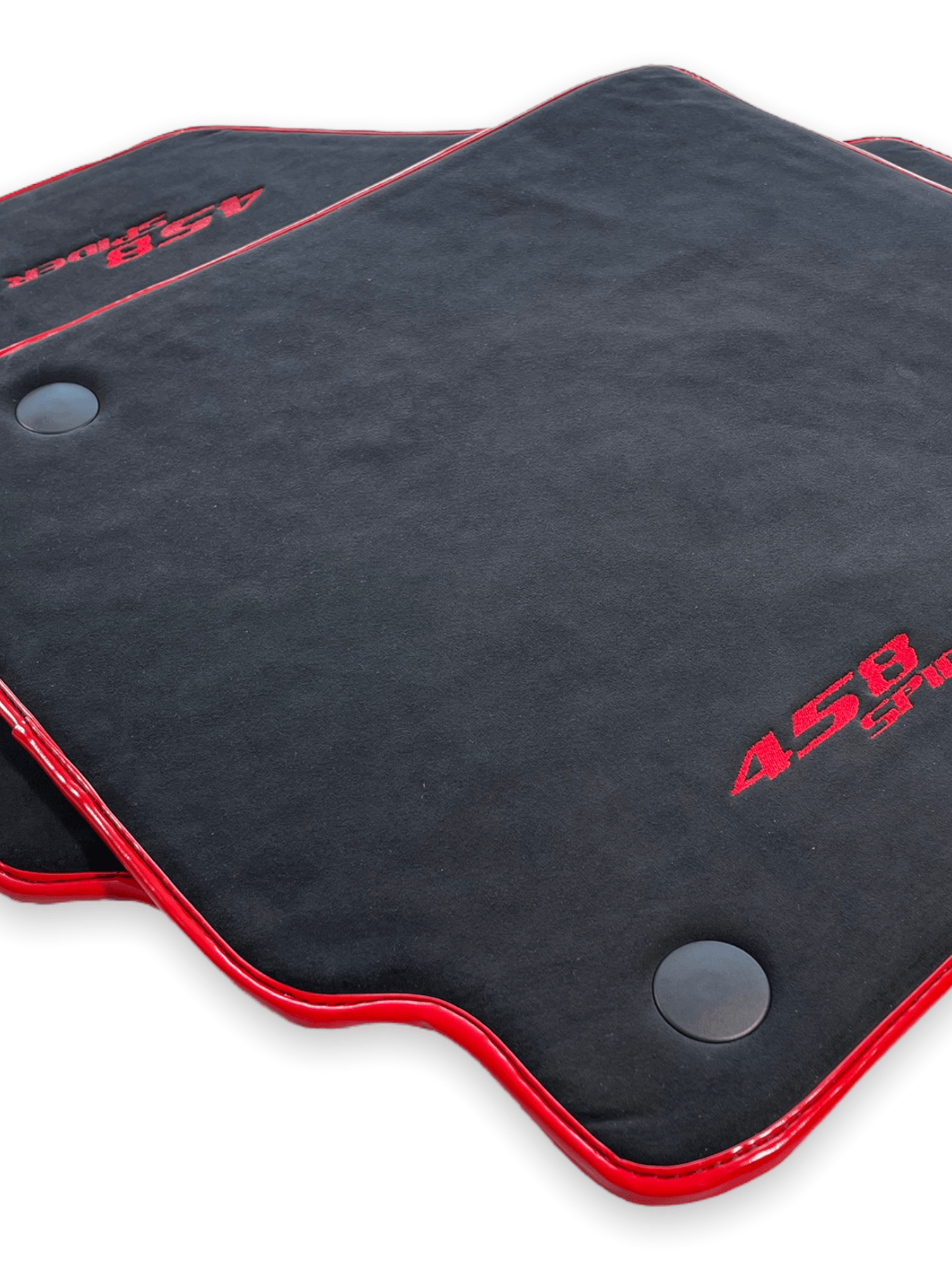 Floor Mats For Ferrari 458 Spider 2012-2015 Alcantara Leather Red Trim - AutoWin