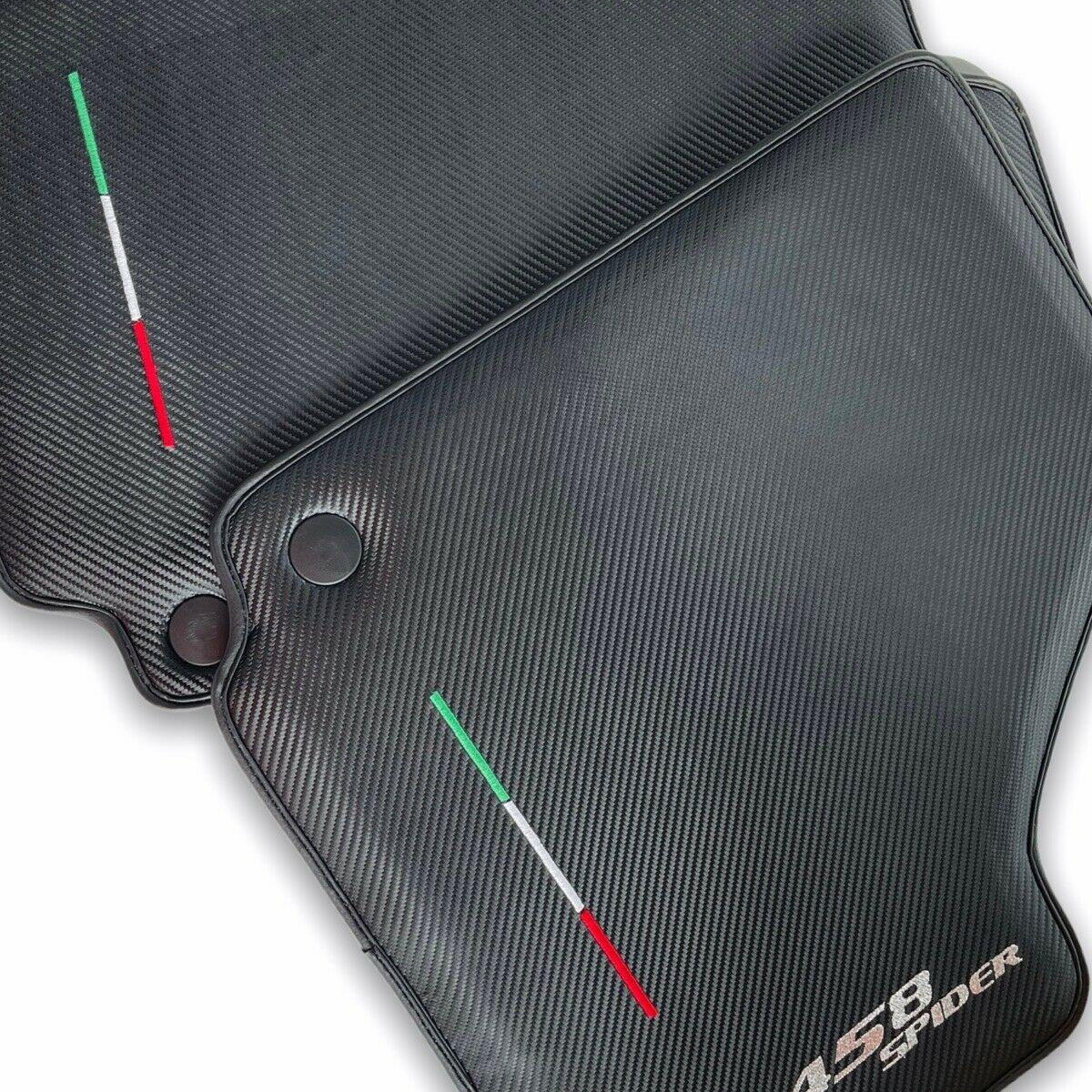 Floor Mats For Ferrari 458 Spider 2012-2015 Carbon Fiber Leather Autowin Brand Italian Edition - AutoWin