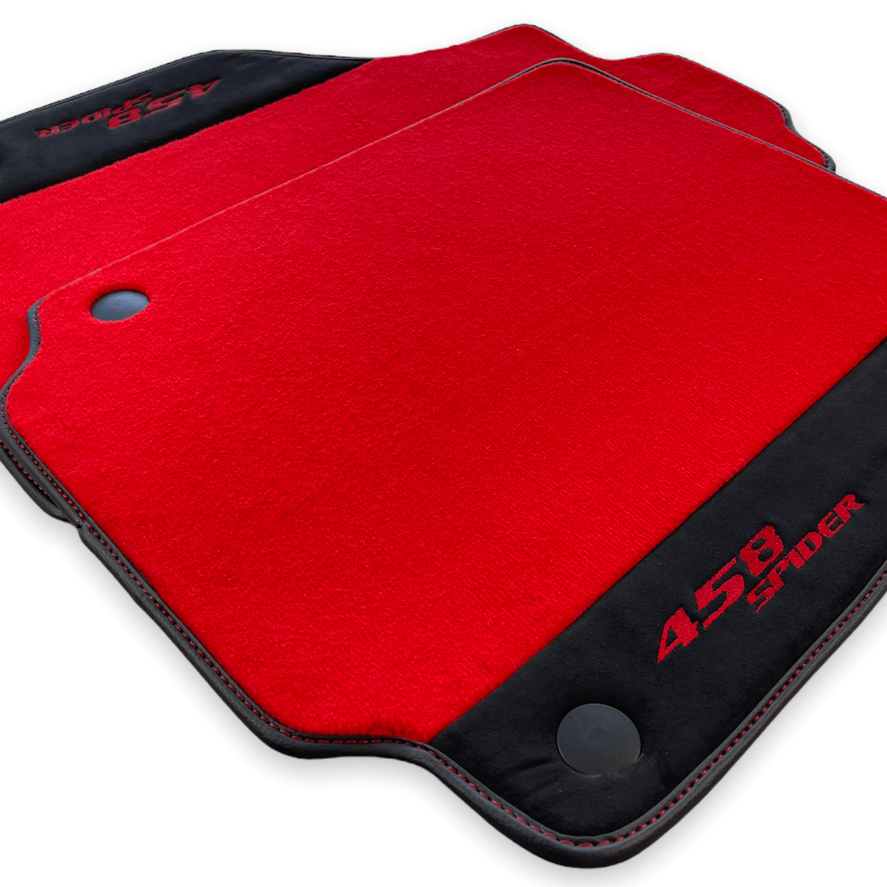 Floor Mats For Ferrari 458 Spider 2012-2015 Red Carpet And Alcantara Leather - AutoWin