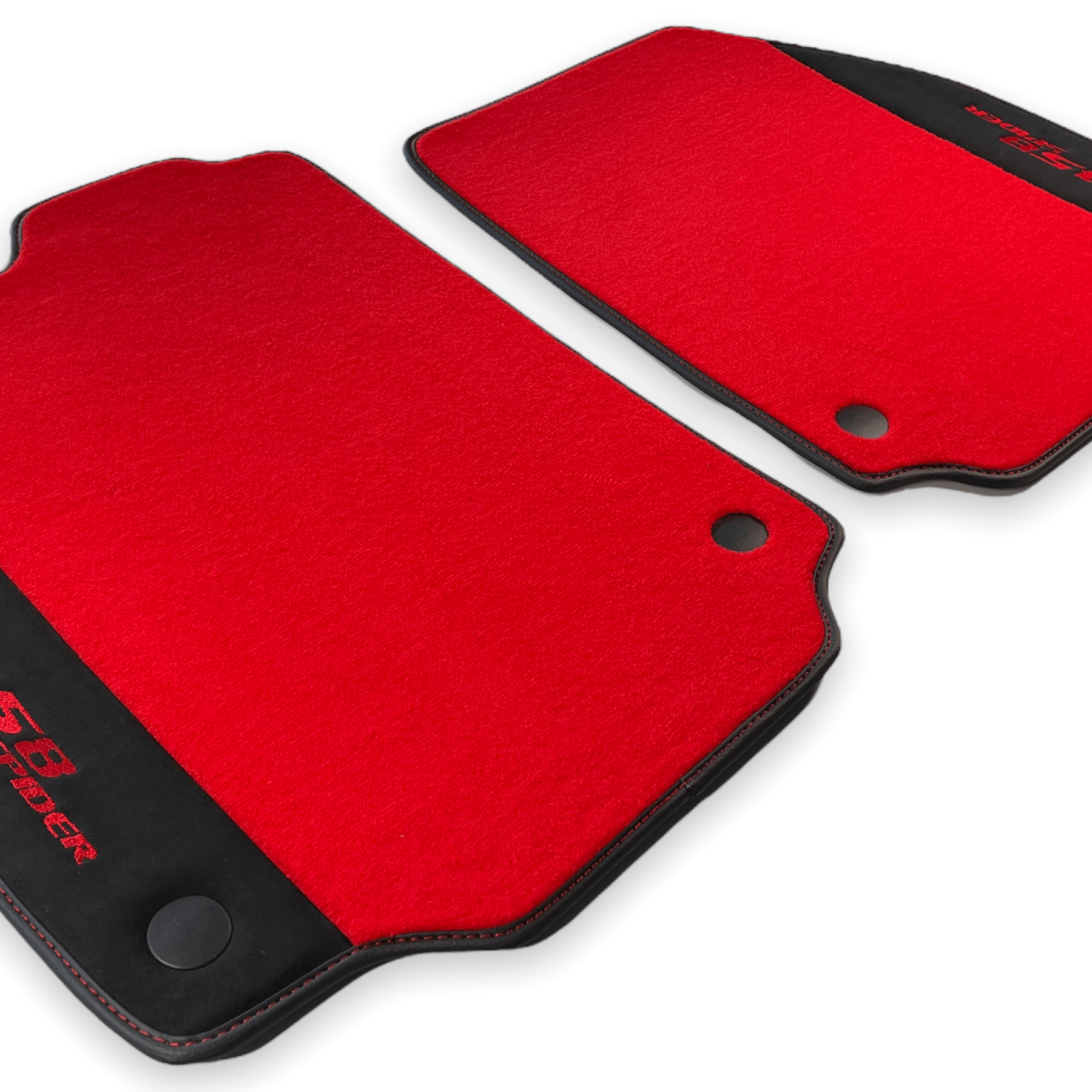 Floor Mats For Ferrari 458 Spider 2012-2015 Red Carpet And Alcantara Leather - AutoWin