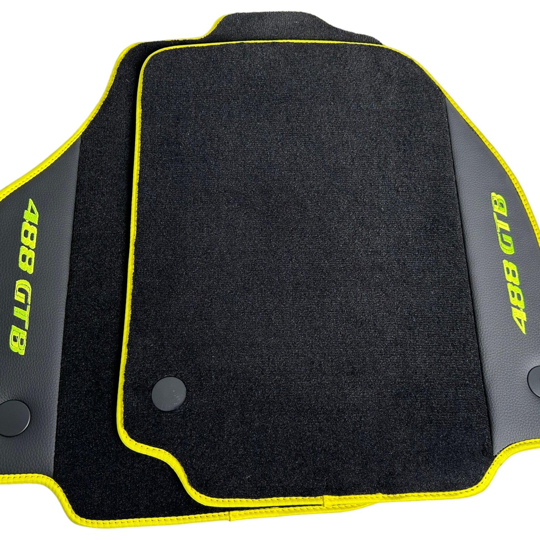 Floor Mats For Ferrari 488 GTB 2015-2022 Carpet With Leather - AutoWin