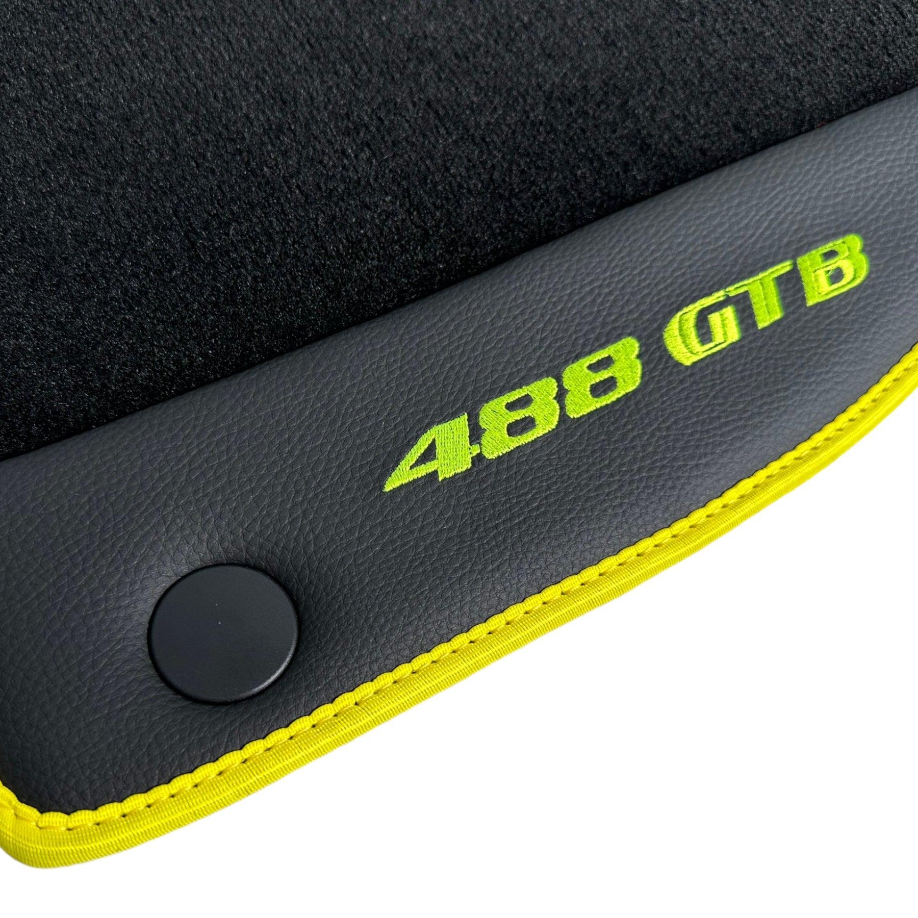 Floor Mats For Ferrari 488 GTB 2015-2022 Carpet With Leather - AutoWin