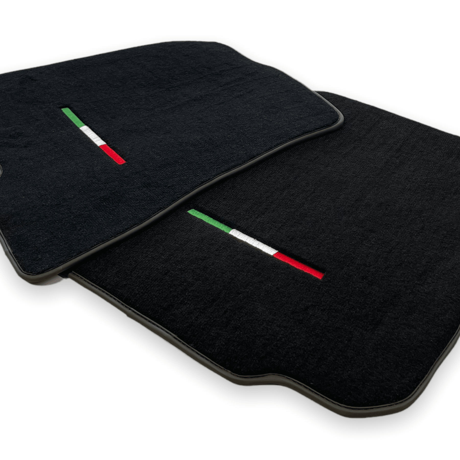 Floor Mats For Ferrari 812 Superfast Black Tailored Carpets With Italian Emblem - AutoWin