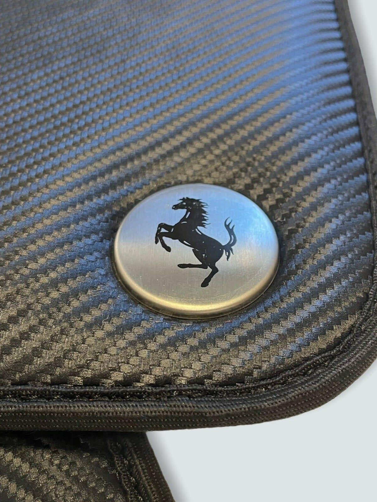 Floor Mats For Ferrari California Convertible 2008-2014 Carbon Fiber Leather - AutoWin
