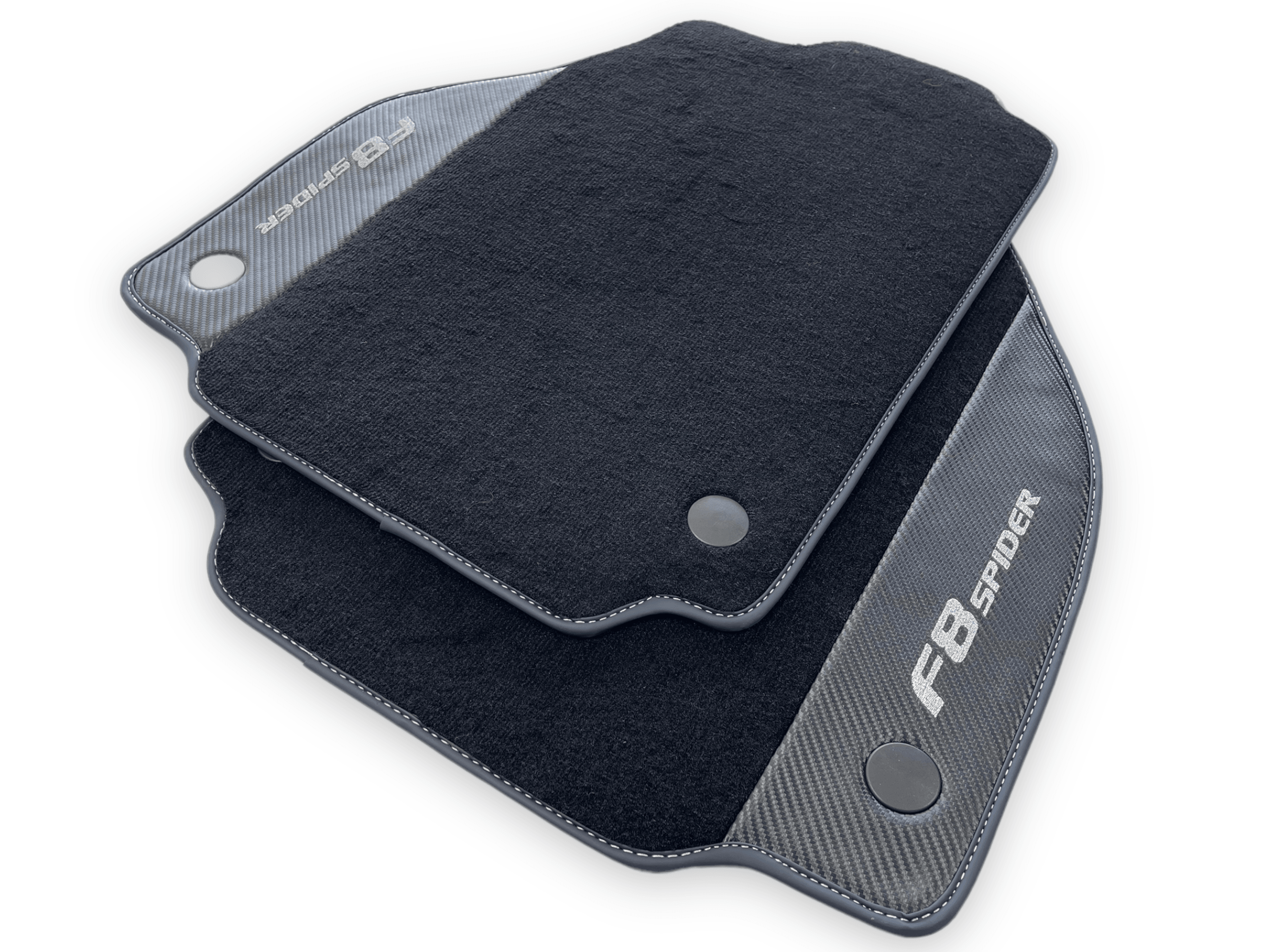Floor Mats For Ferrari F8 Spider 2019-2022 With Carbon Fiber Leather - AutoWin
