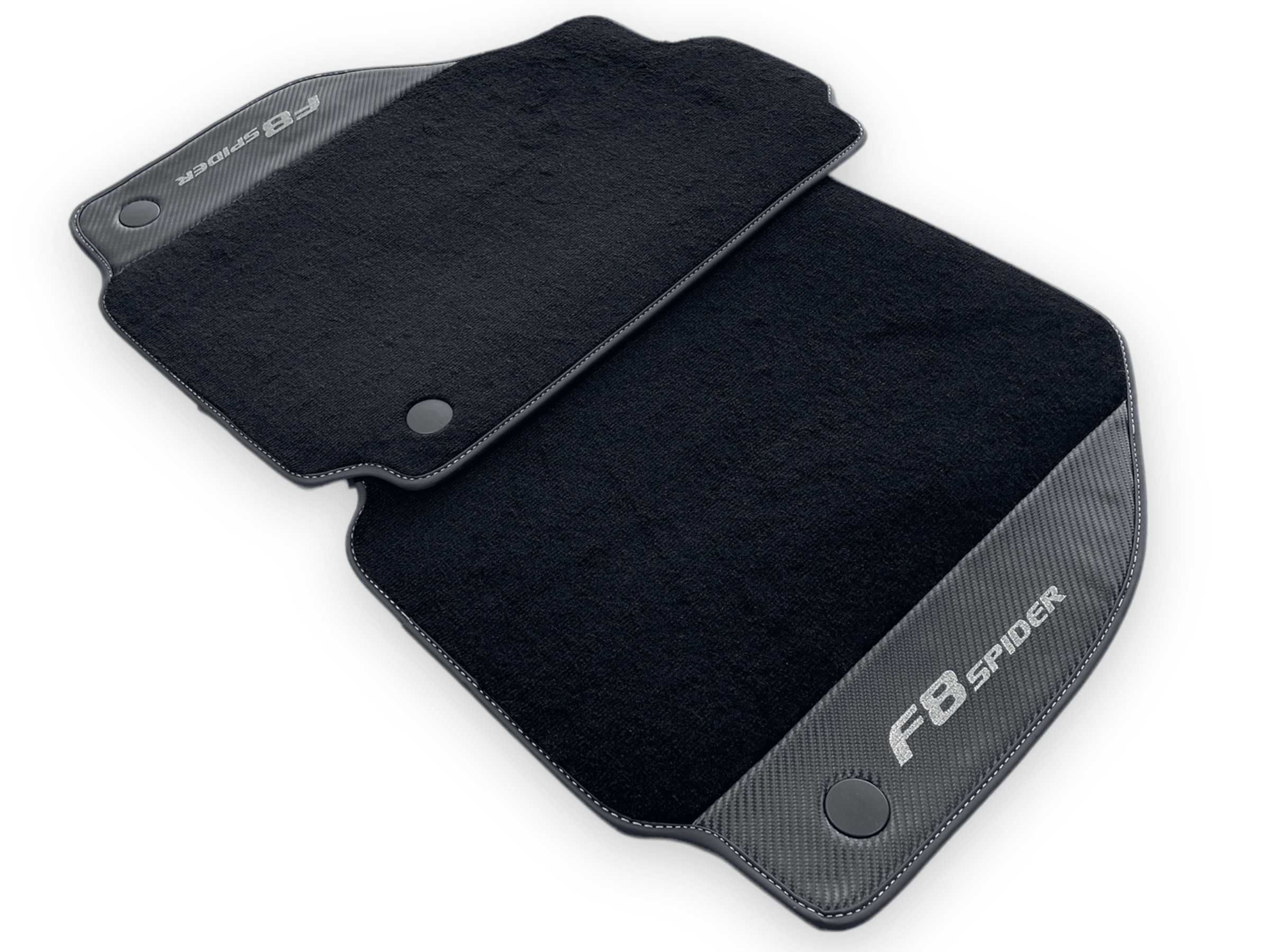 Floor Mats For Ferrari F8 Spider 2019-2022 With Carbon Fiber Leather - AutoWin