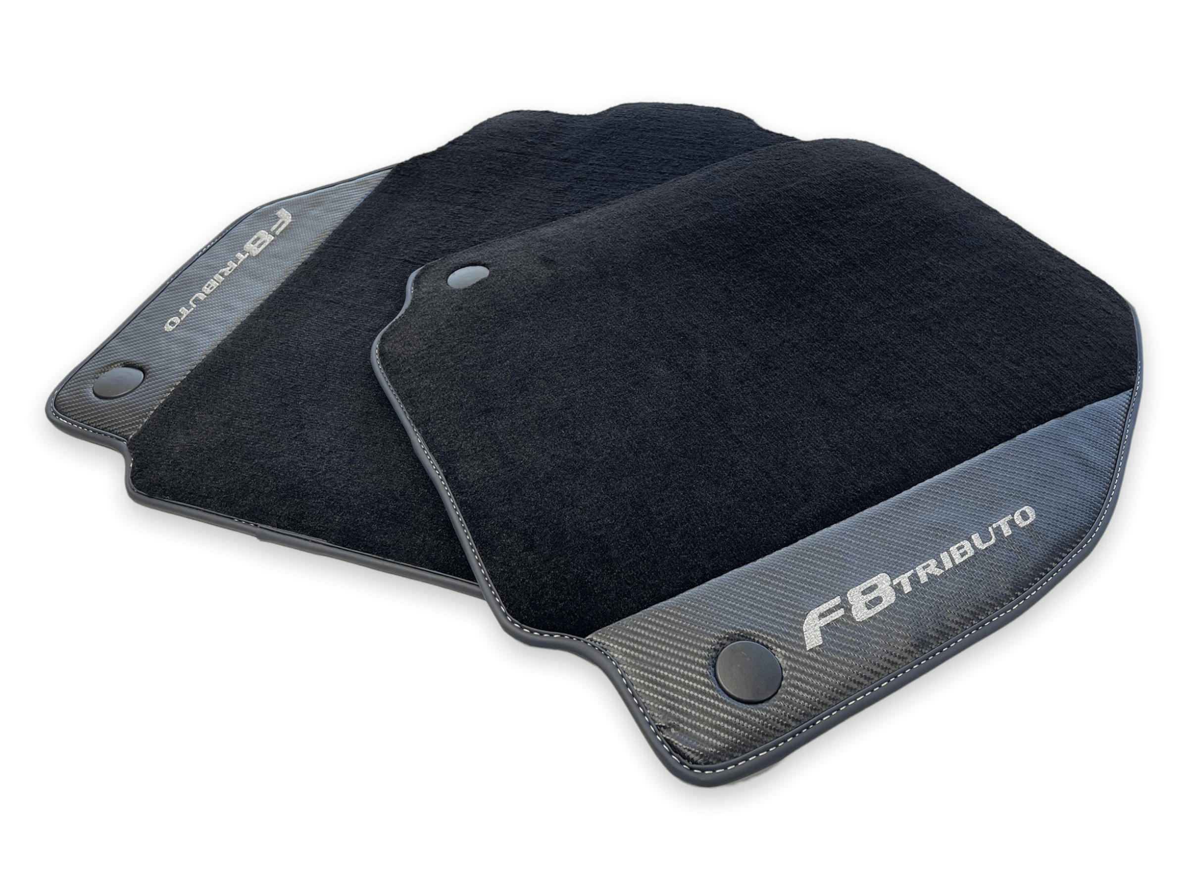 Floor Mats For Ferrari F8 Tributo 2019-2022 With Carbon Leather - AutoWin