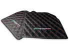 Floor Mats for Lamborghini Aventador Carbon Fiber Leather Red Stitching - AutoWin