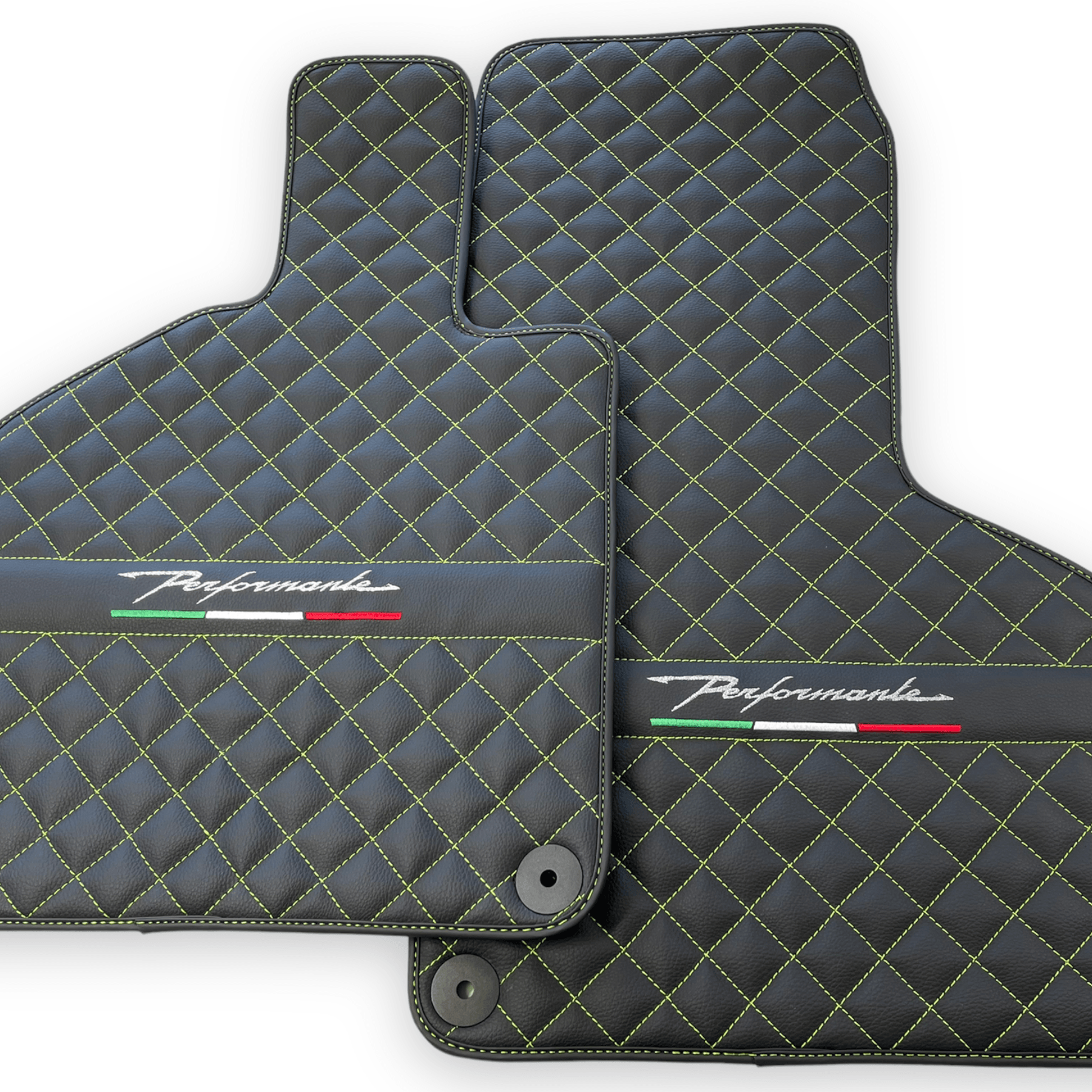 Floor Mats for Lamborghini Huracan Perfomante Black Leather - AutoWin