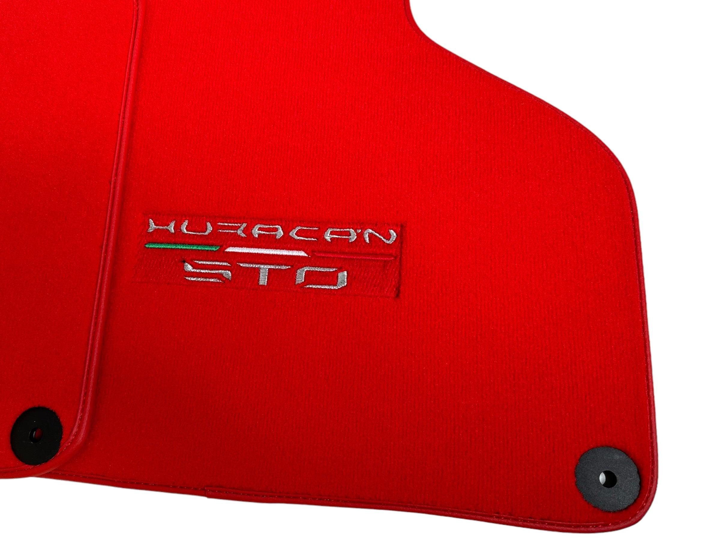 Floor Mats for Lamborghini Huracan STO Red Color - AutoWin