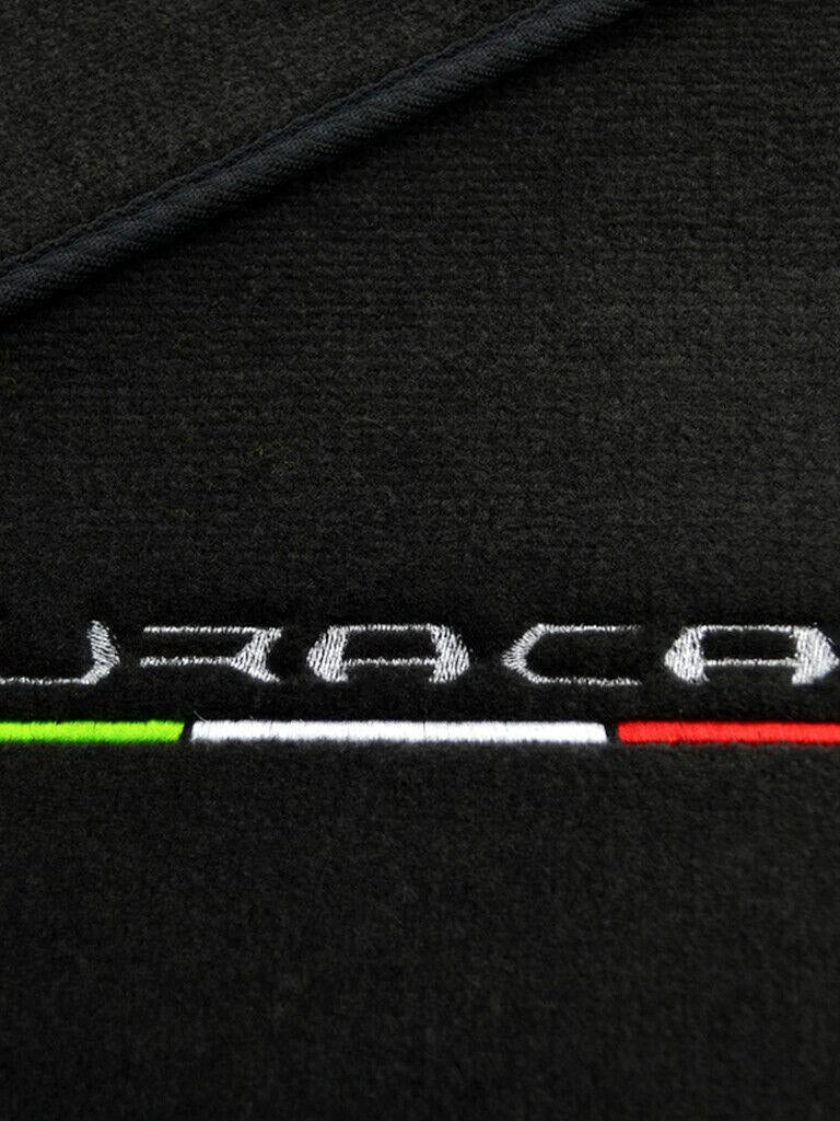 Floor Mats for Lamborghini Huracan With Italian Flag and Huracan Logo - AutoWin